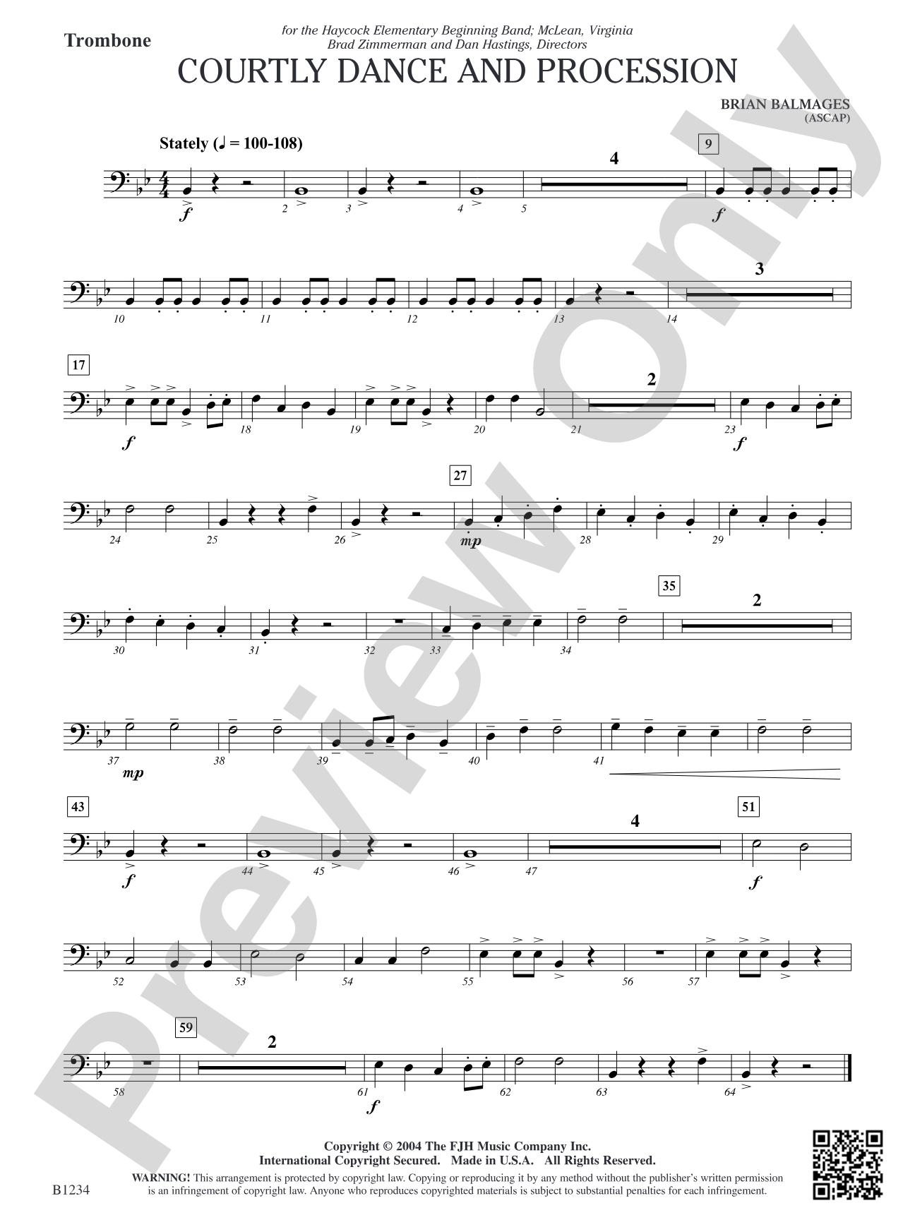 Courtly Dance and Procession: Trombone