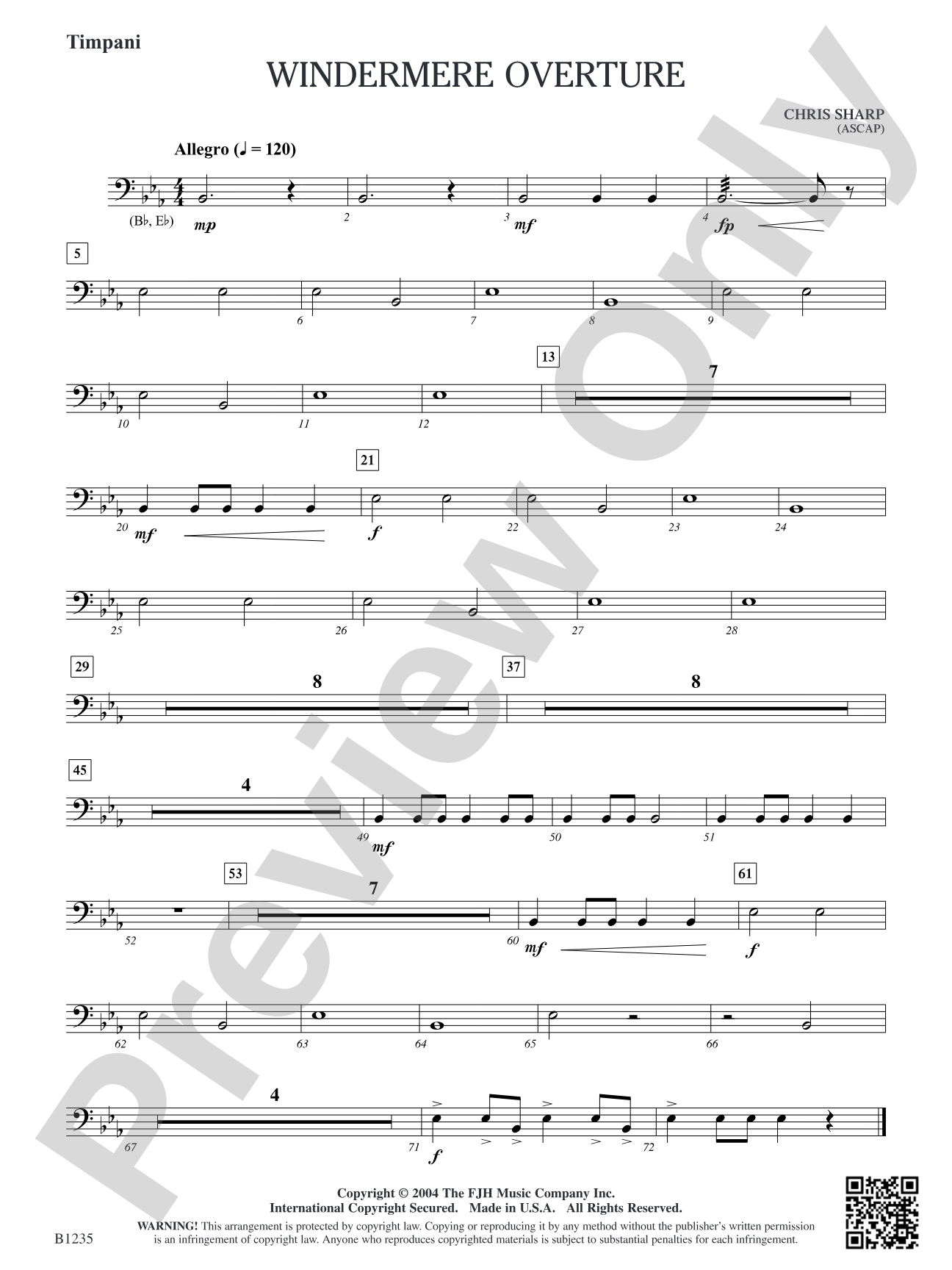 Windermere Overture: Timpani (Optional)