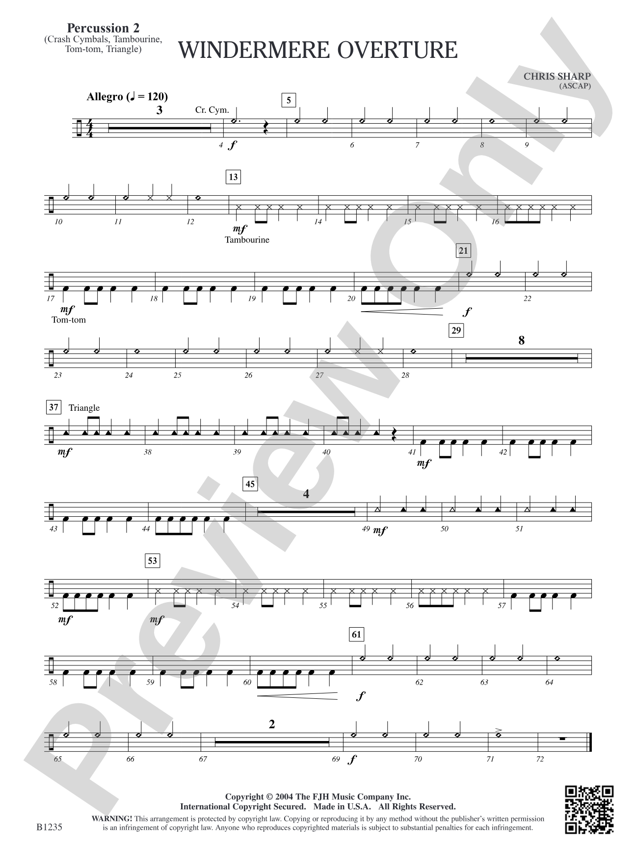 Windermere Overture: Percussion 2