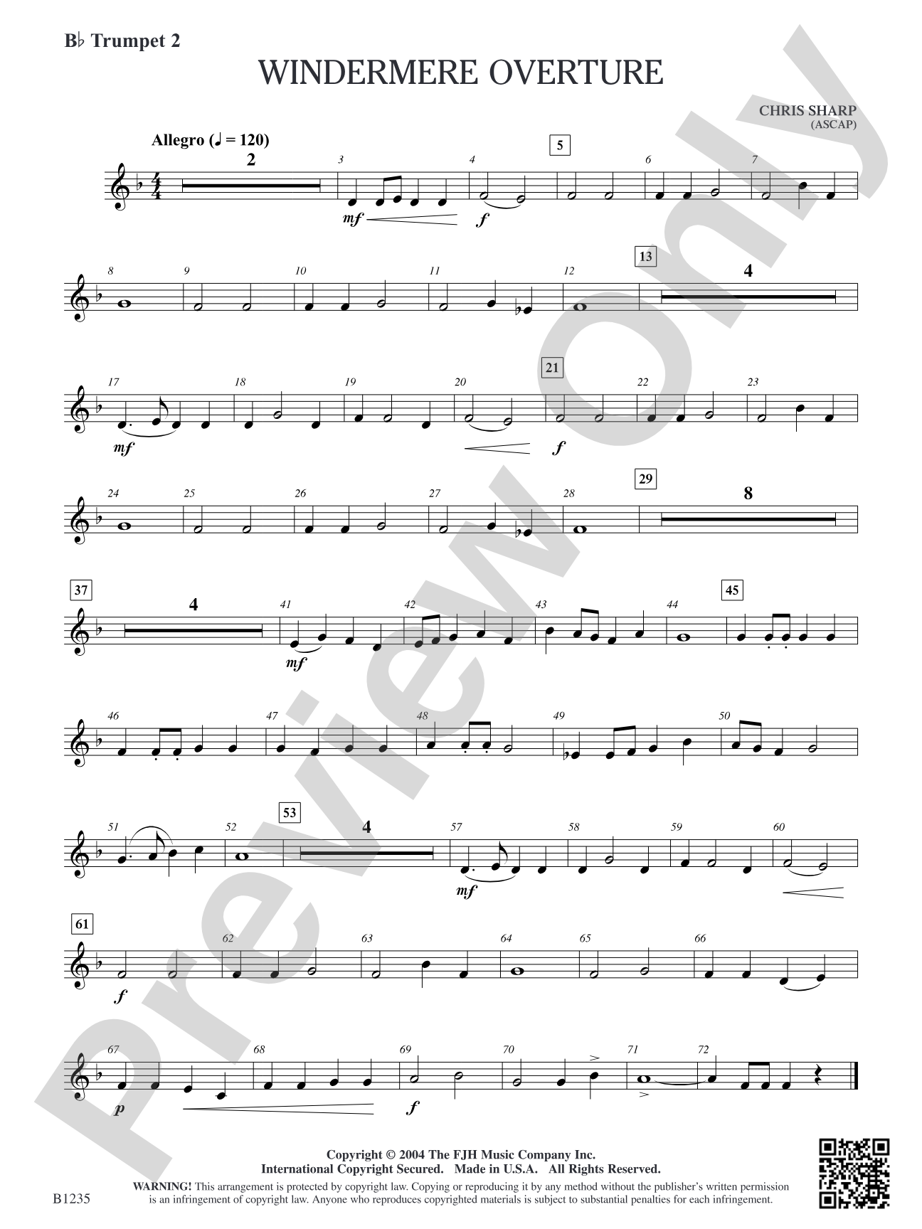 Windermere Overture: B-flat Trumpet 2