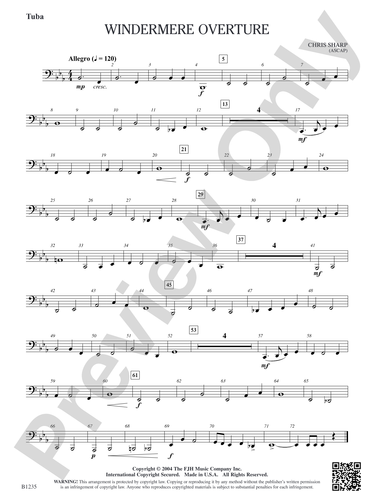 Windermere Overture: Tuba
