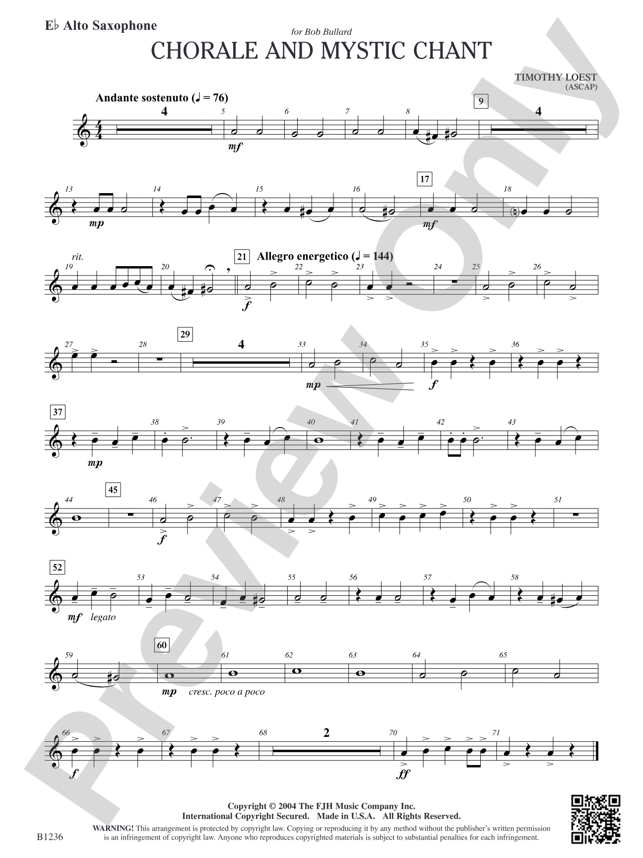 Chorale and Mystic Chant: E-flat Alto Saxophone