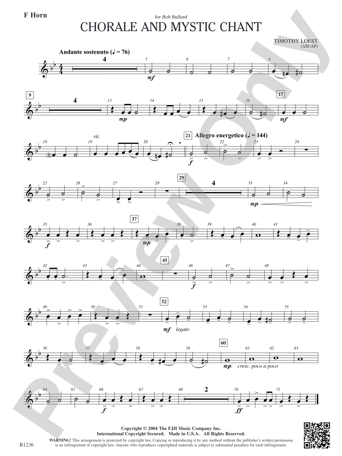 Chorale and Mystic Chant: F Horn