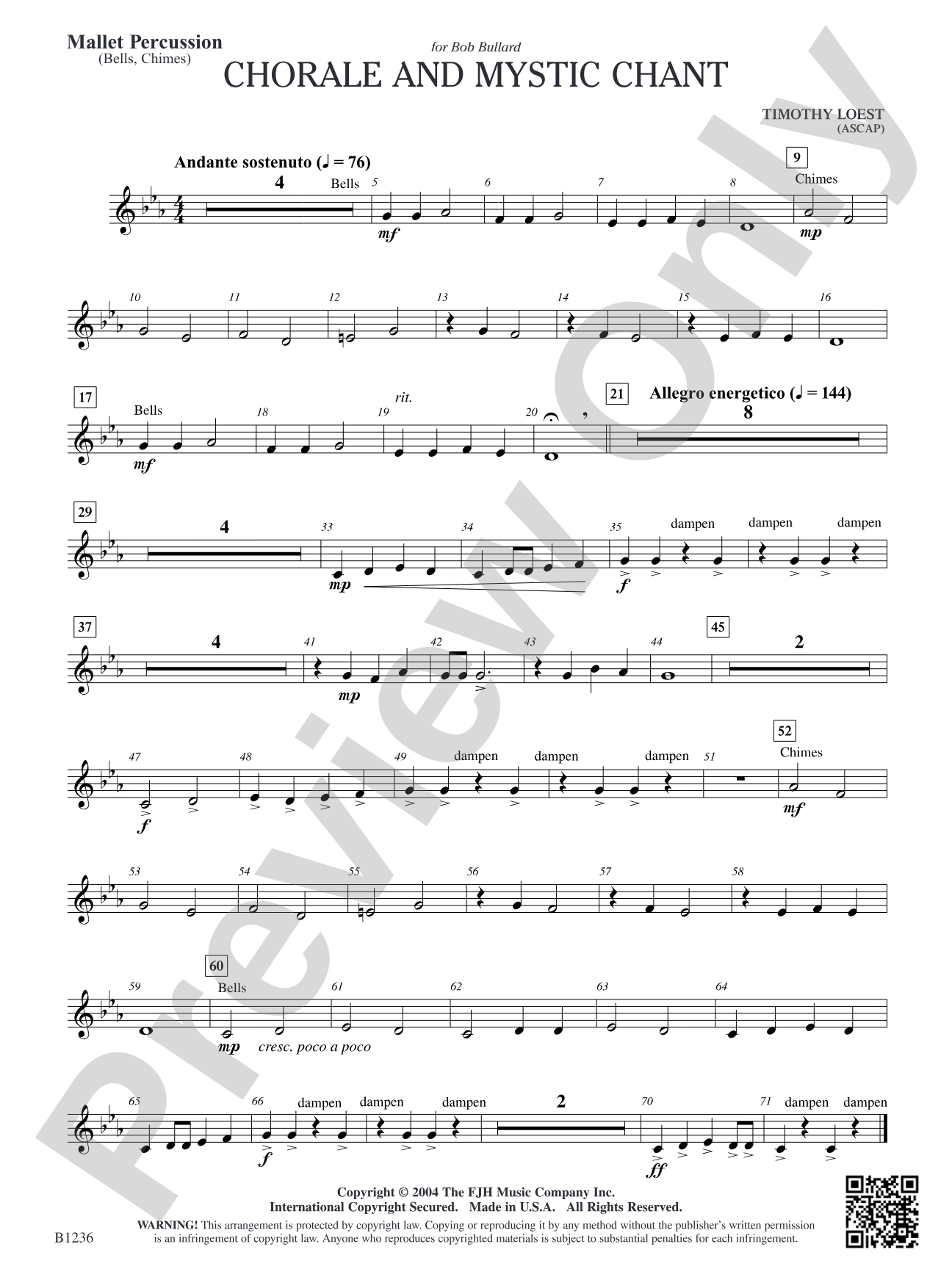Chorale and Mystic Chant: Mallet Percussion