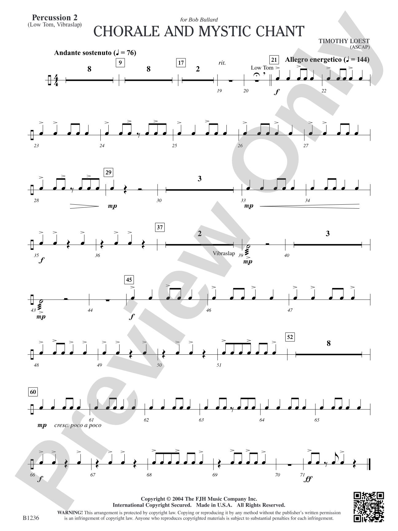 Chorale and Mystic Chant: Percussion 2
