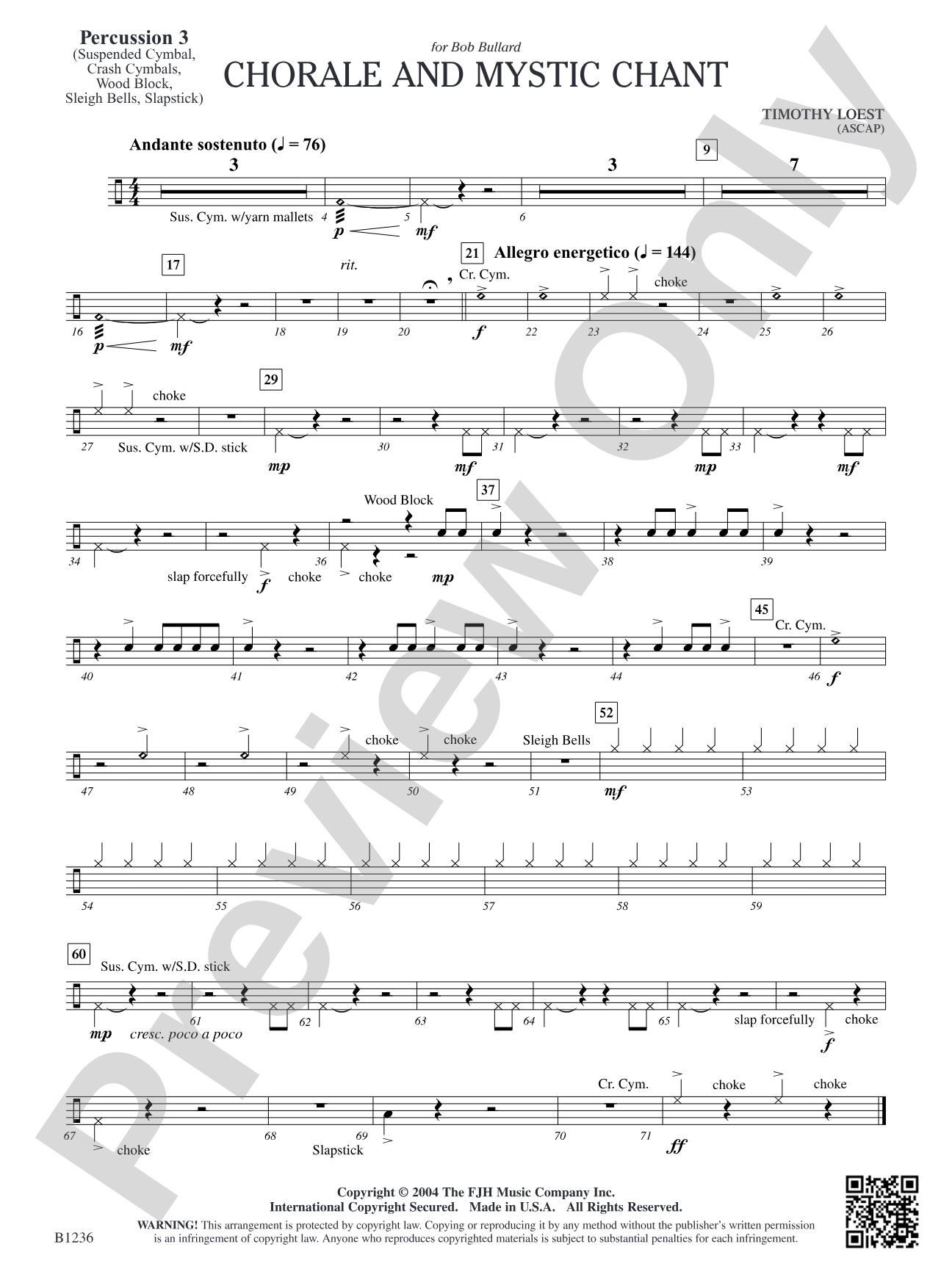 Chorale and Mystic Chant: Percussion 3
