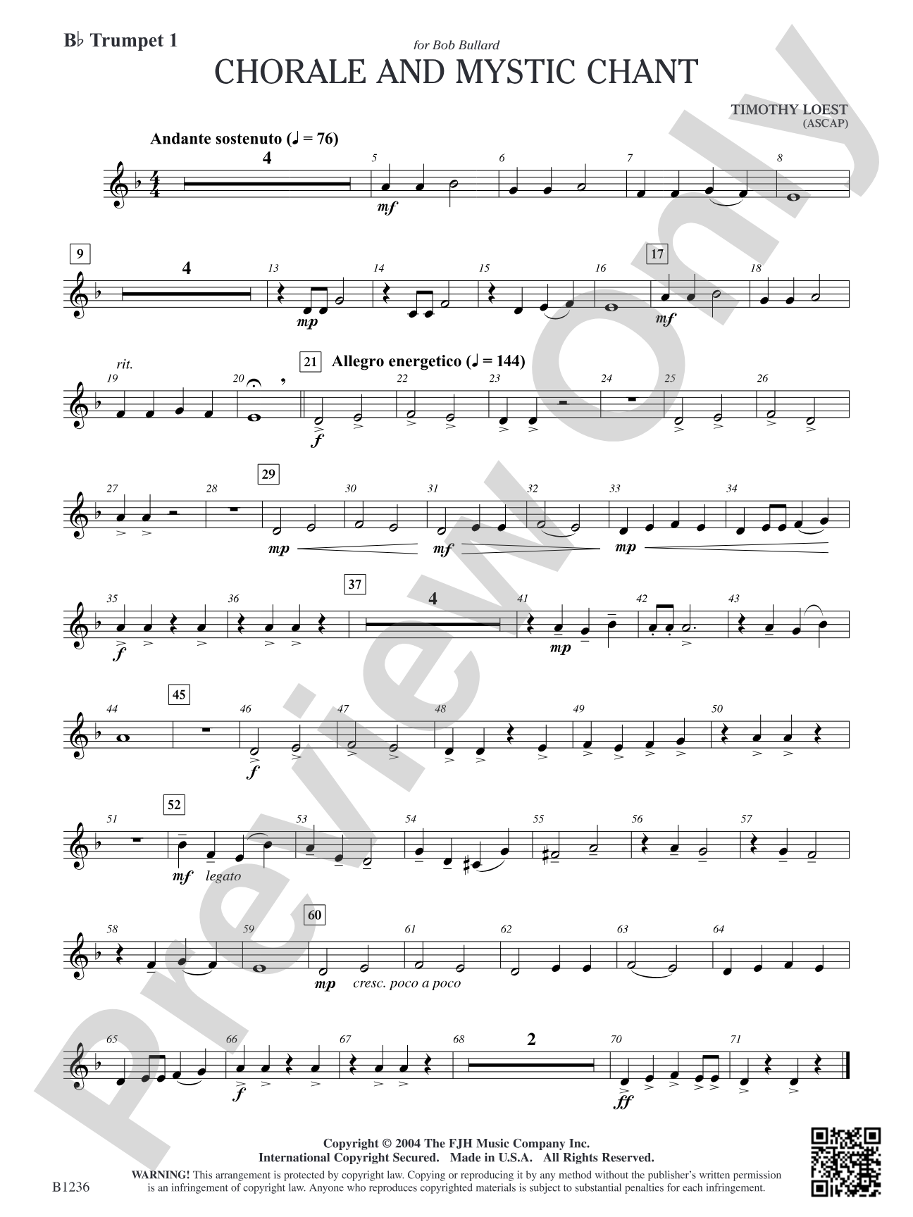 Chorale and Mystic Chant: B-flat Trumpet 1