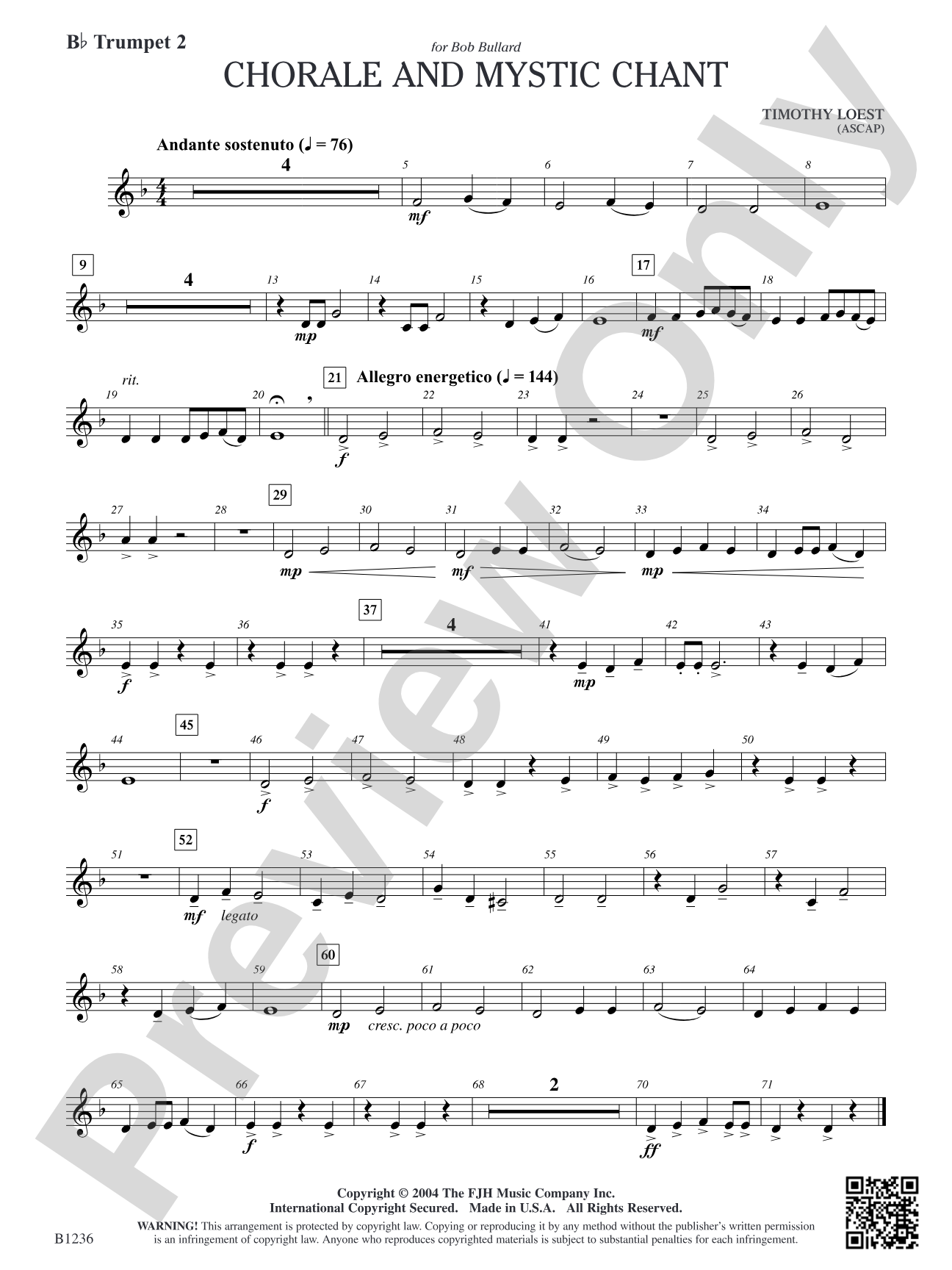 Chorale and Mystic Chant: B-flat Trumpet 2