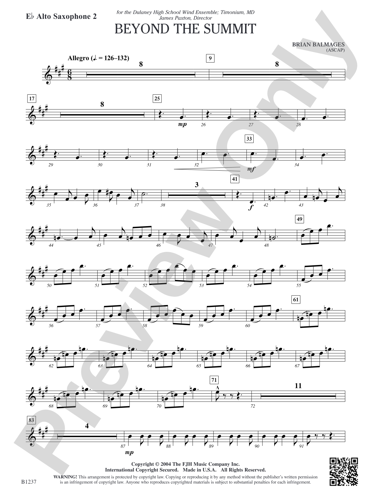 Beyond the Summit: E-flat Alto Saxophone 2