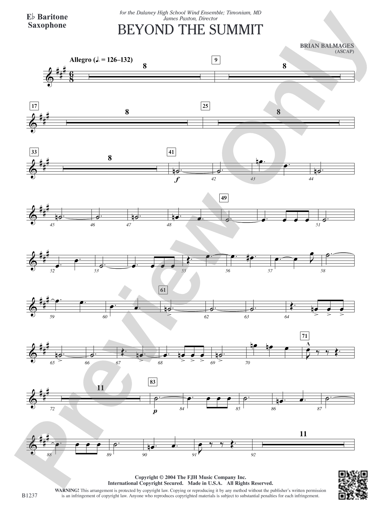 Beyond the Summit: E-flat Baritone Saxophone