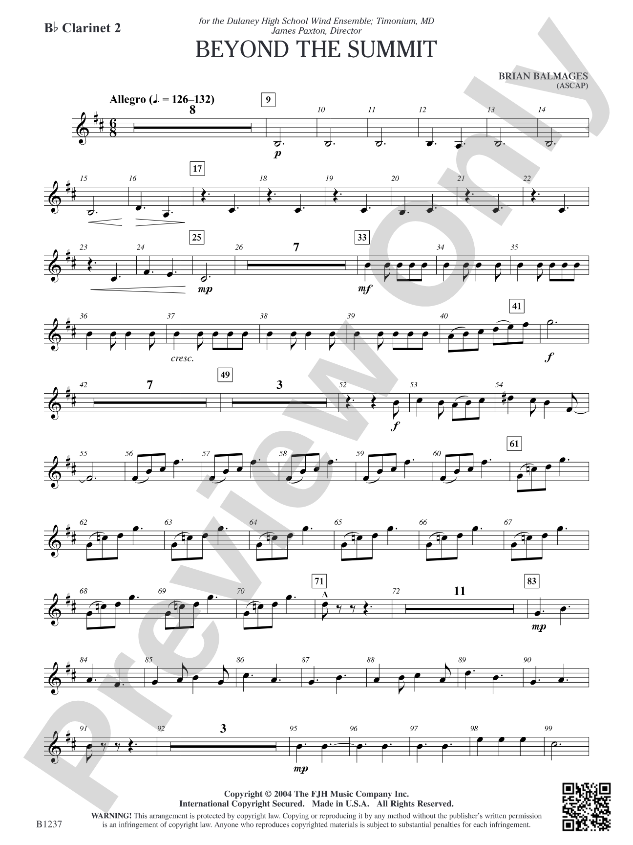 Beyond the Summit: B-flat Clarinet 2