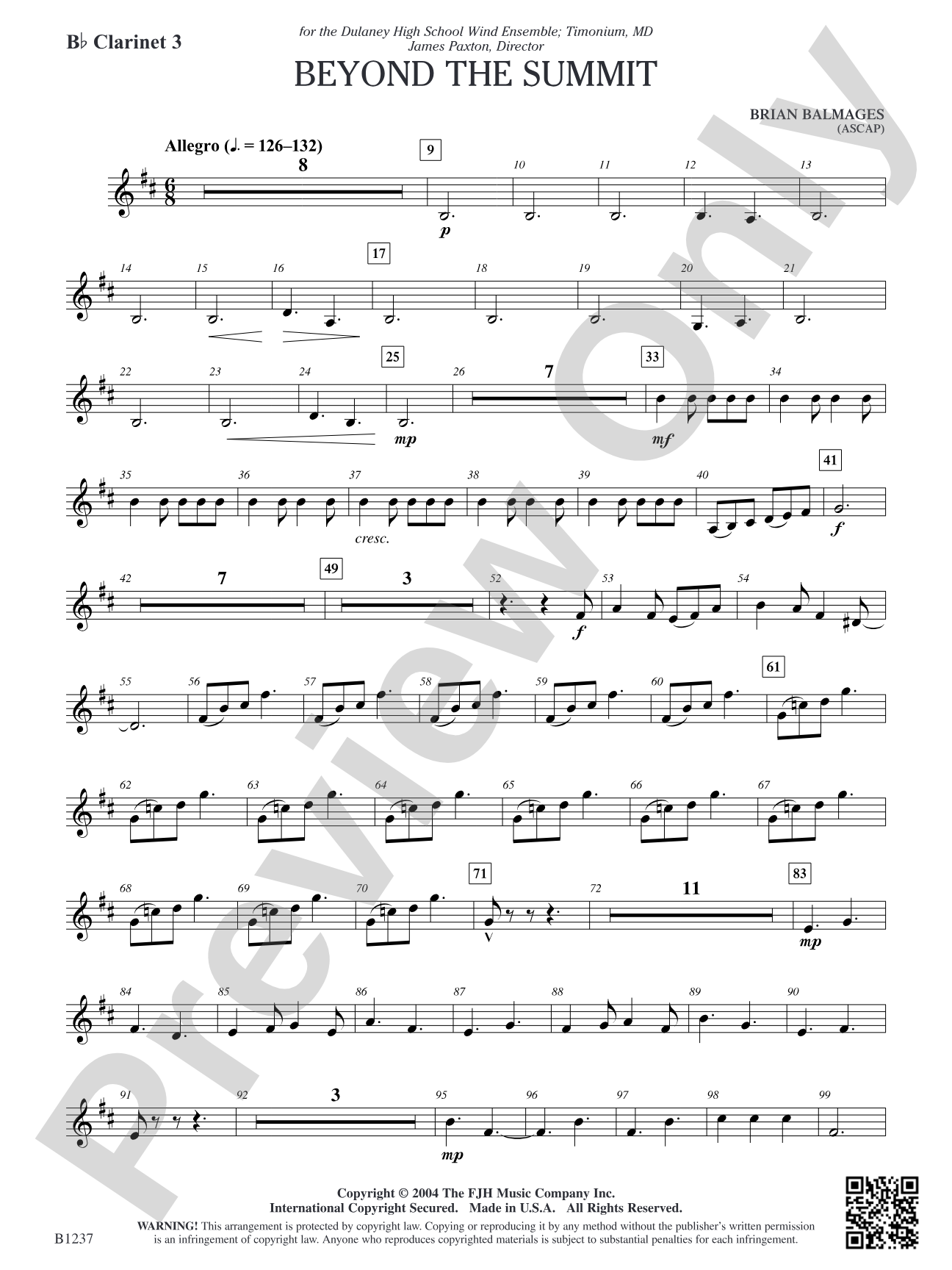 Beyond the Summit: B-flat Clarinet 3