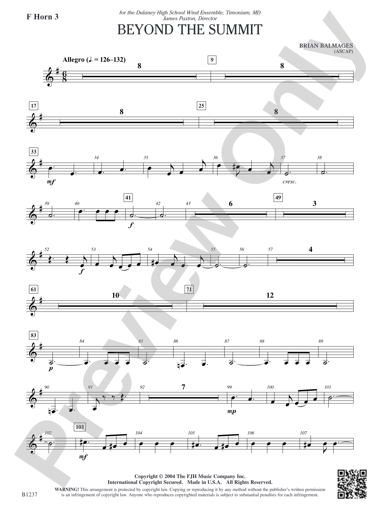 Beyond the Summit: F Horn 3