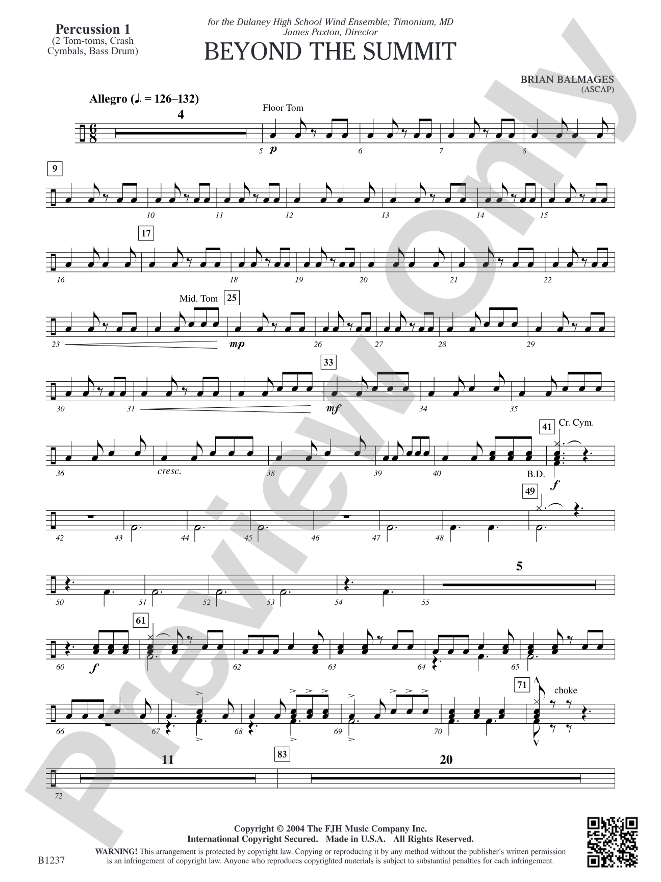 Beyond the Summit: Percussion 1