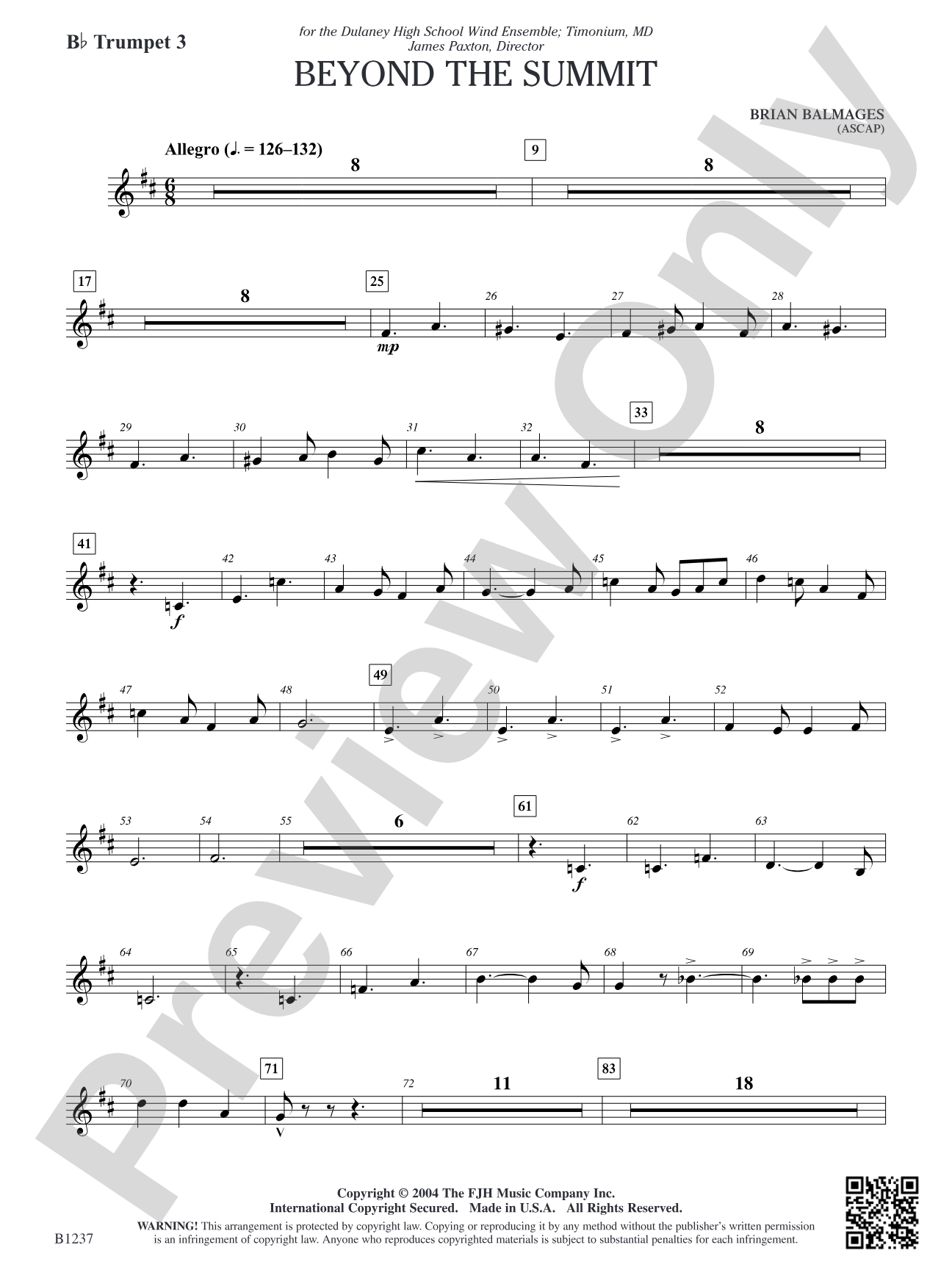 Beyond the Summit: B-flat Trumpet 3