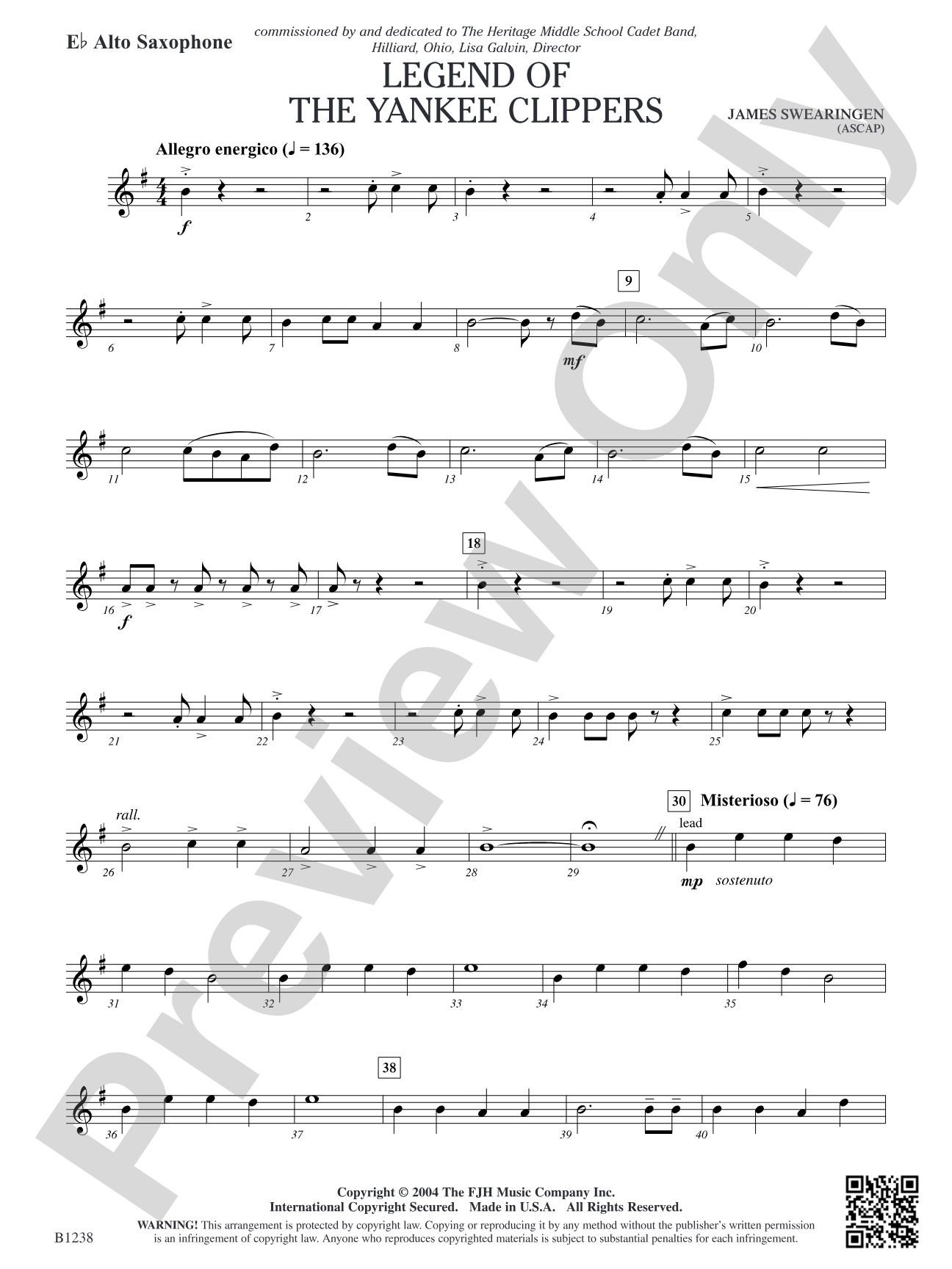 Legend of the Yankee Clippers: E-flat Alto Saxophone