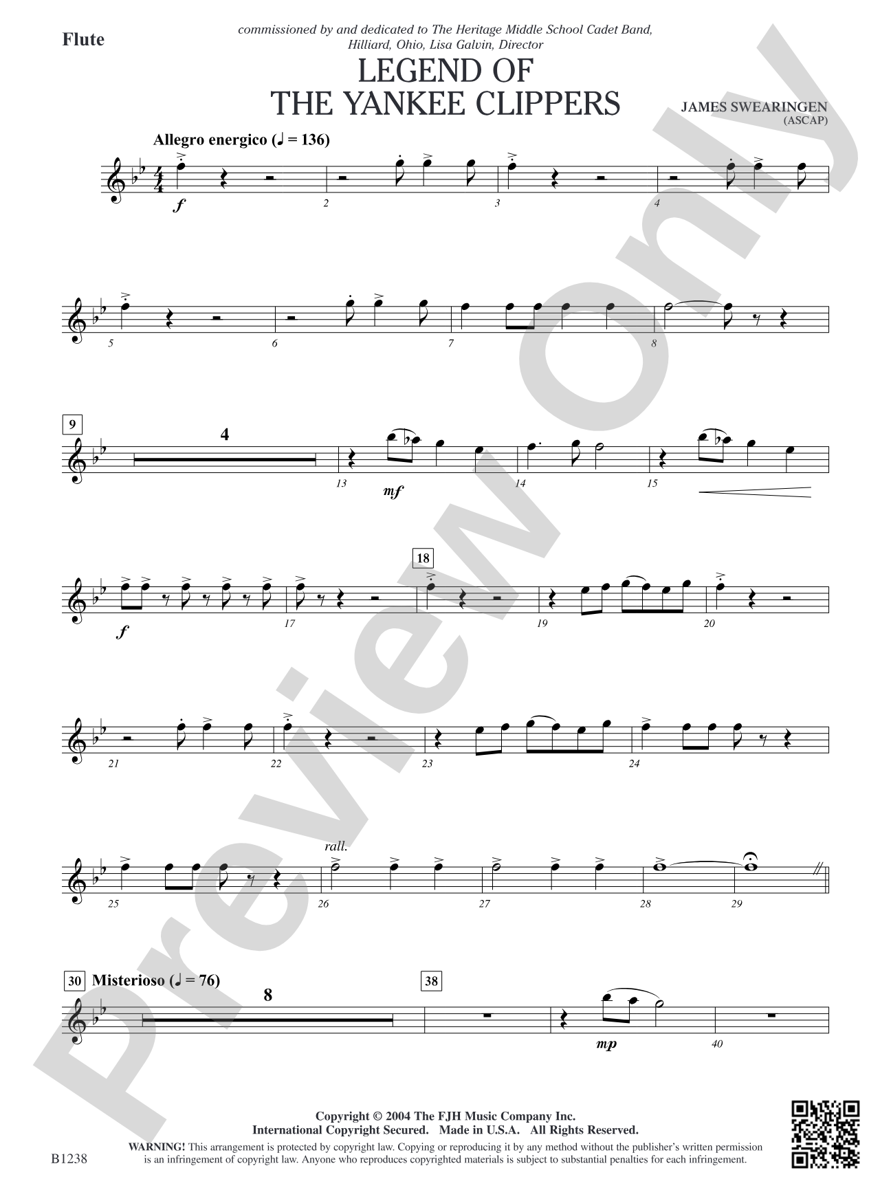 Legend of the Yankee Clippers: Flute