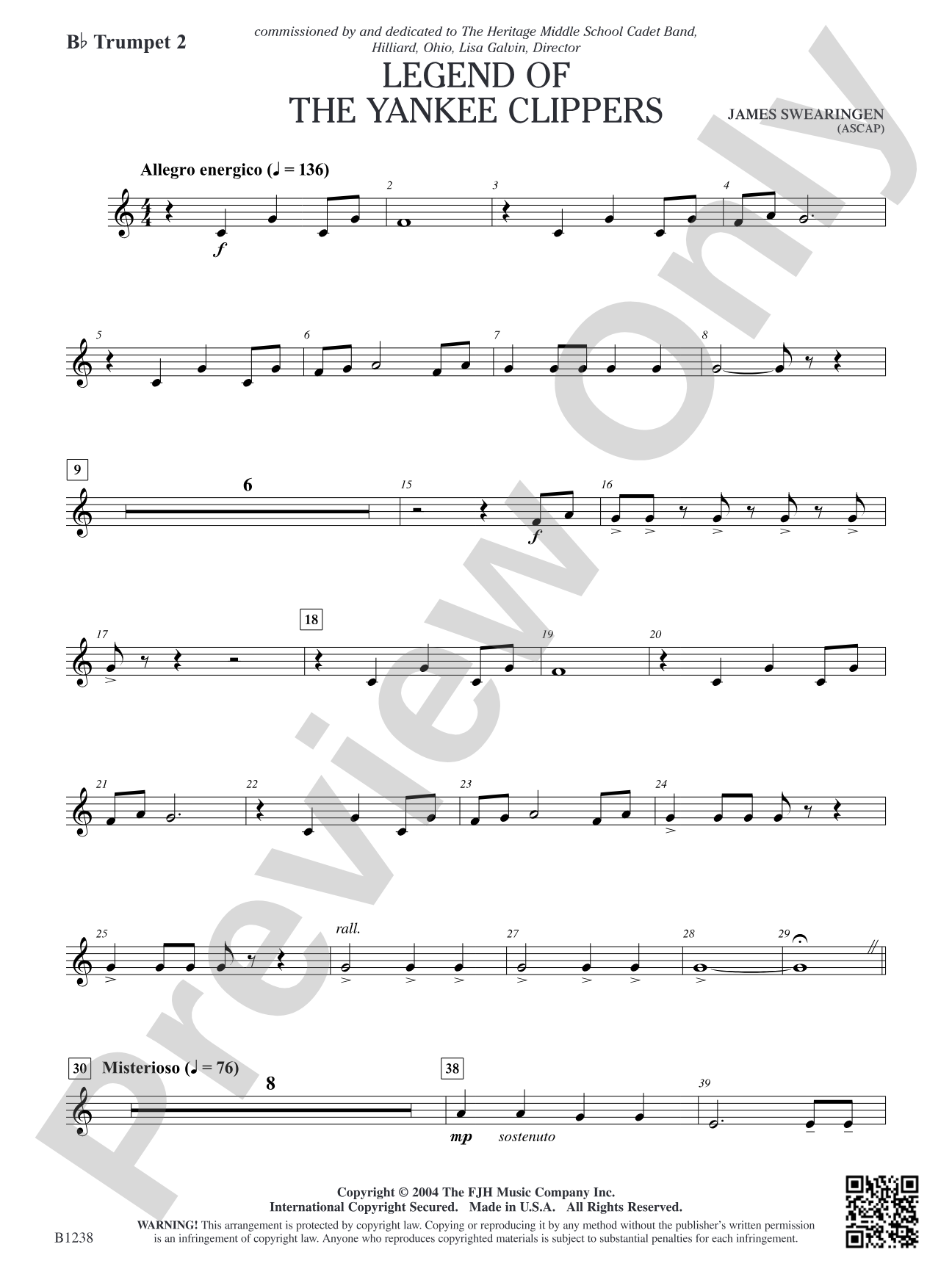 Legend of the Yankee Clippers: B-flat Trumpet 2