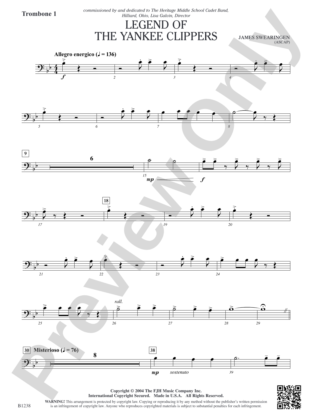 Legend of the Yankee Clippers: Trombone 1