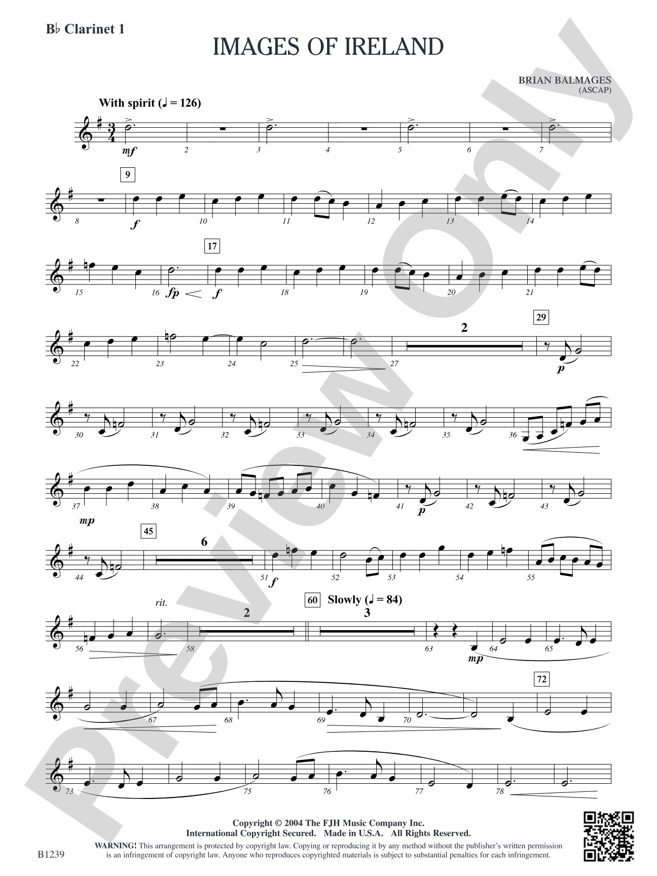 Images of Ireland: B-flat Clarinet 1