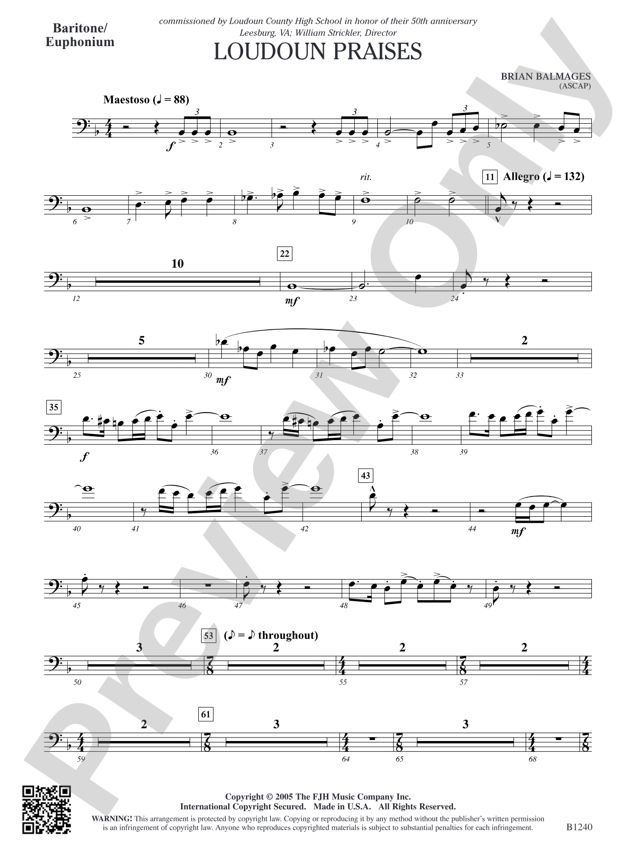 Loudoun Praises: Baritone/Euphonium