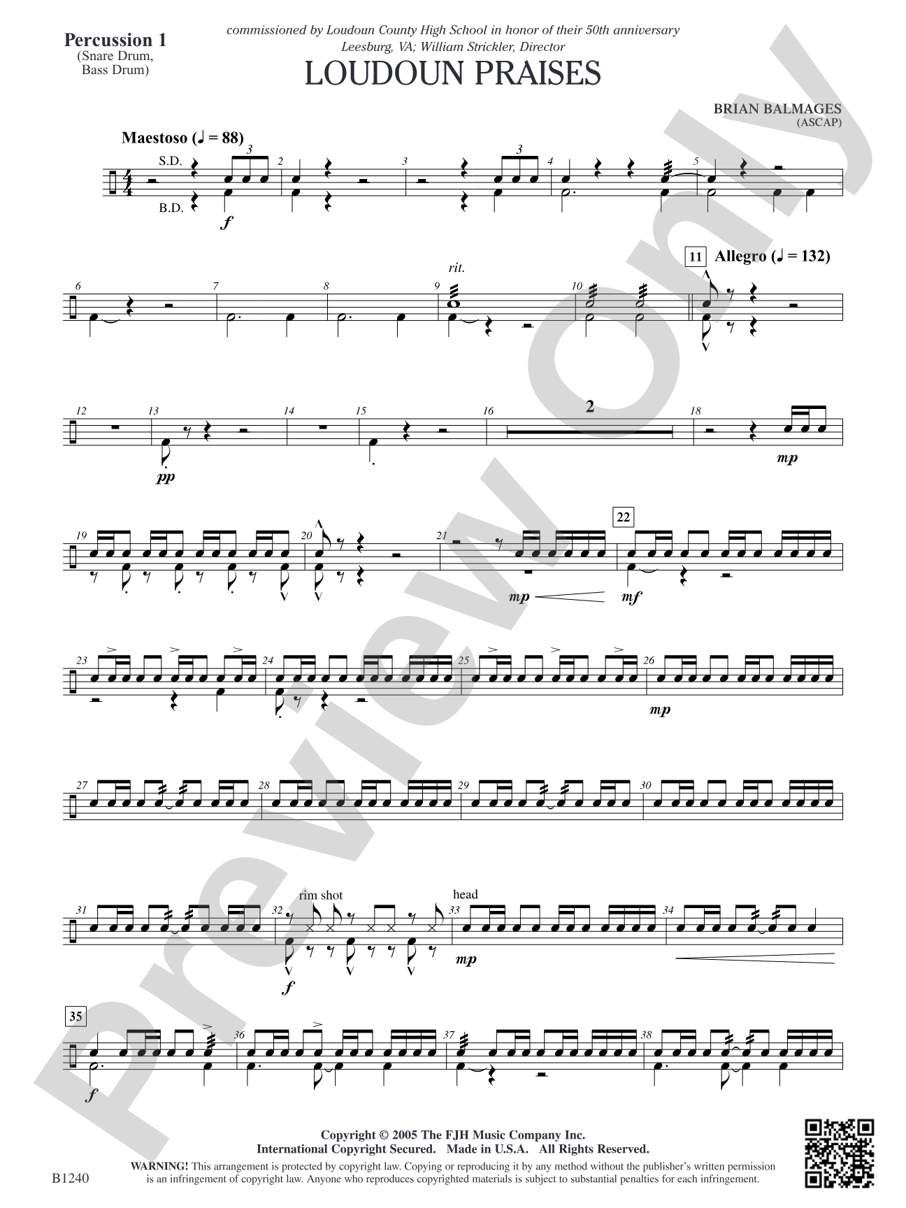 Loudoun Praises: Percussion 1