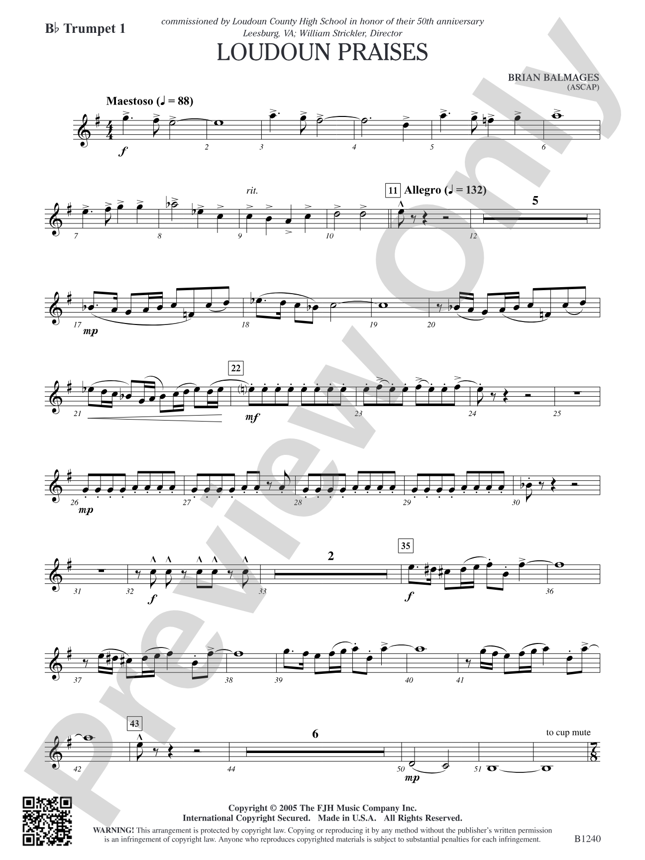 Loudoun Praises: B-flat Trumpet 1