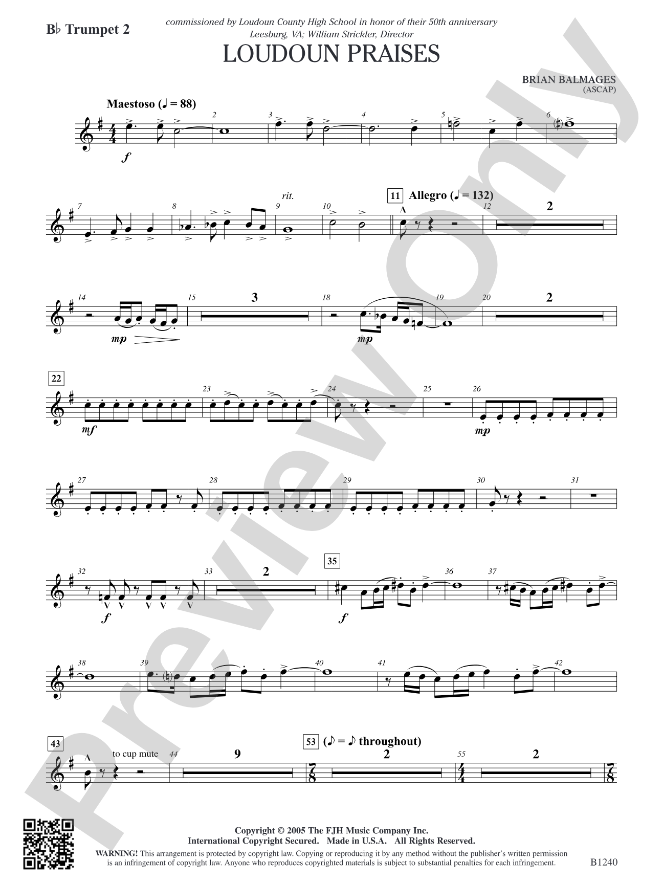 Loudoun Praises: B-flat Trumpet 2