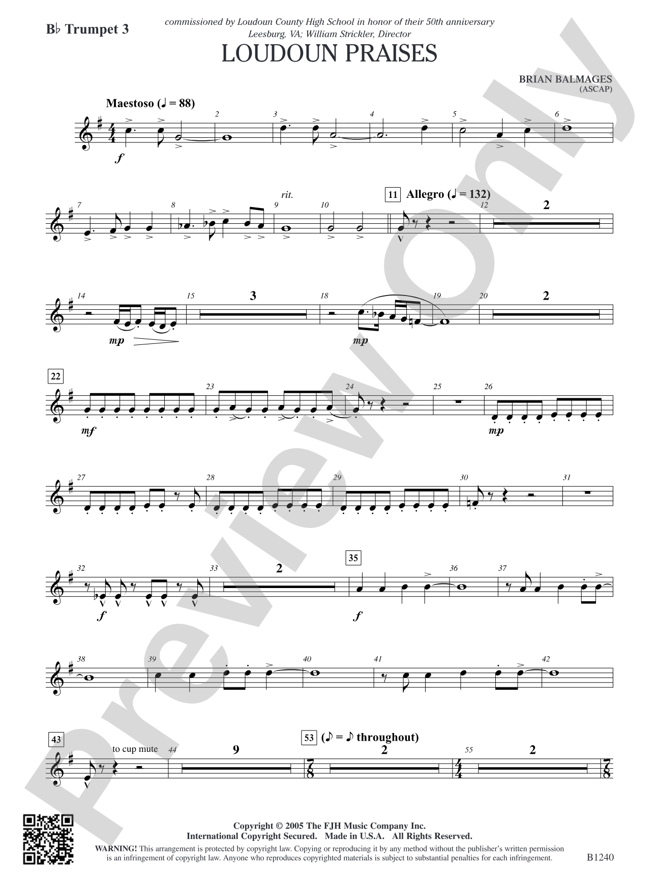 Loudoun Praises: B-flat Trumpet 3