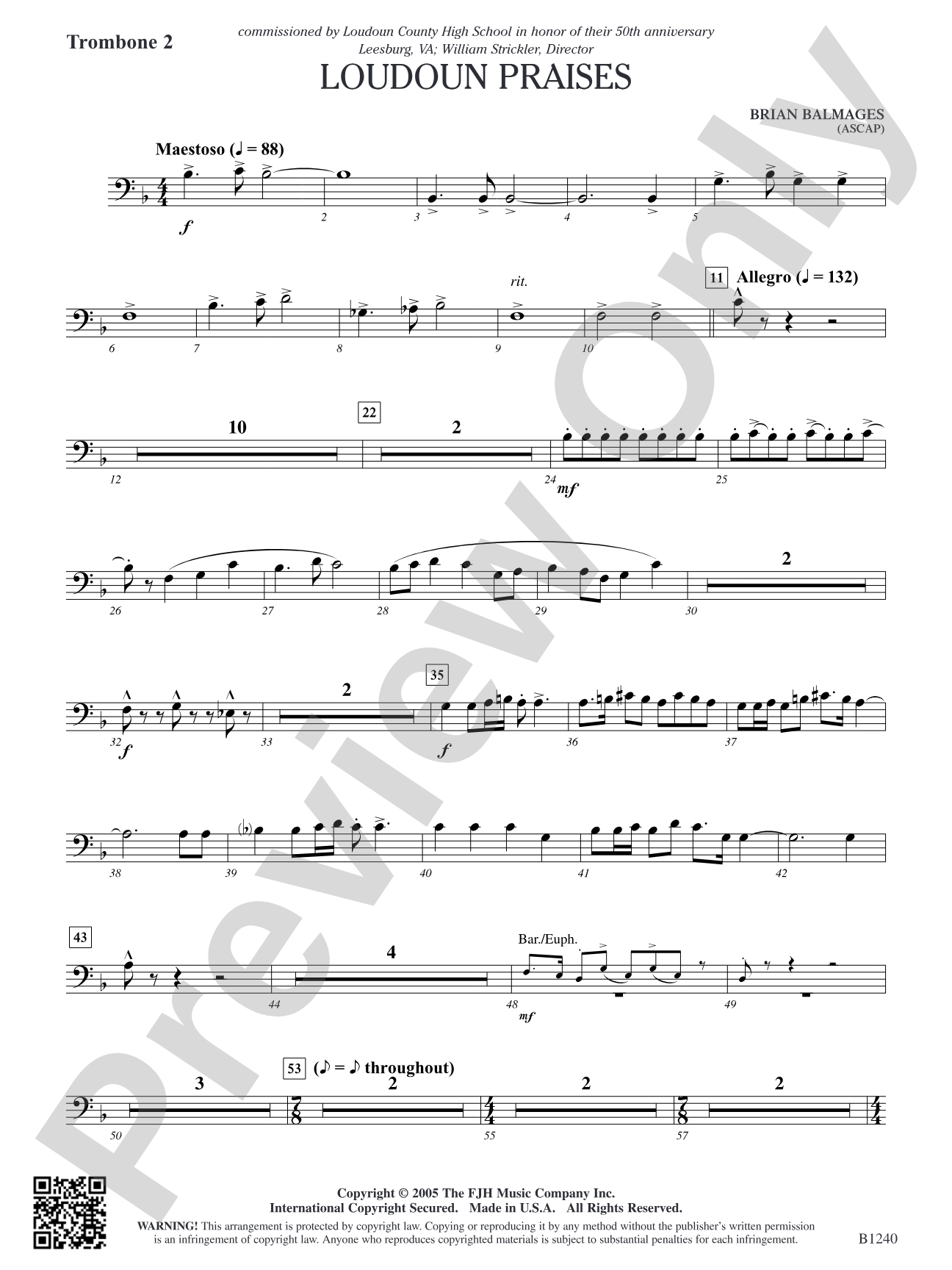 Loudoun Praises: Trombone 2