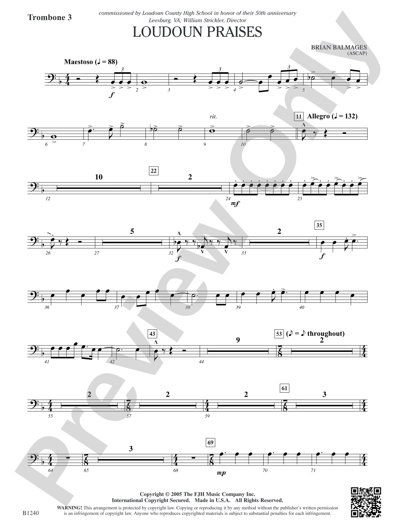 Loudoun Praises: Trombone 3