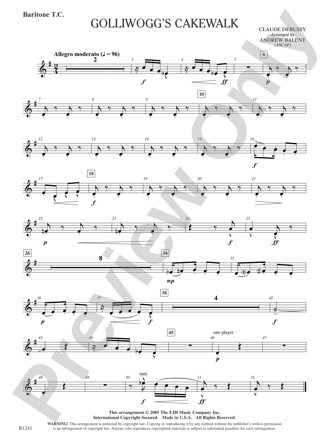 Golliwogg's Cakewalk: Baritone T.C.