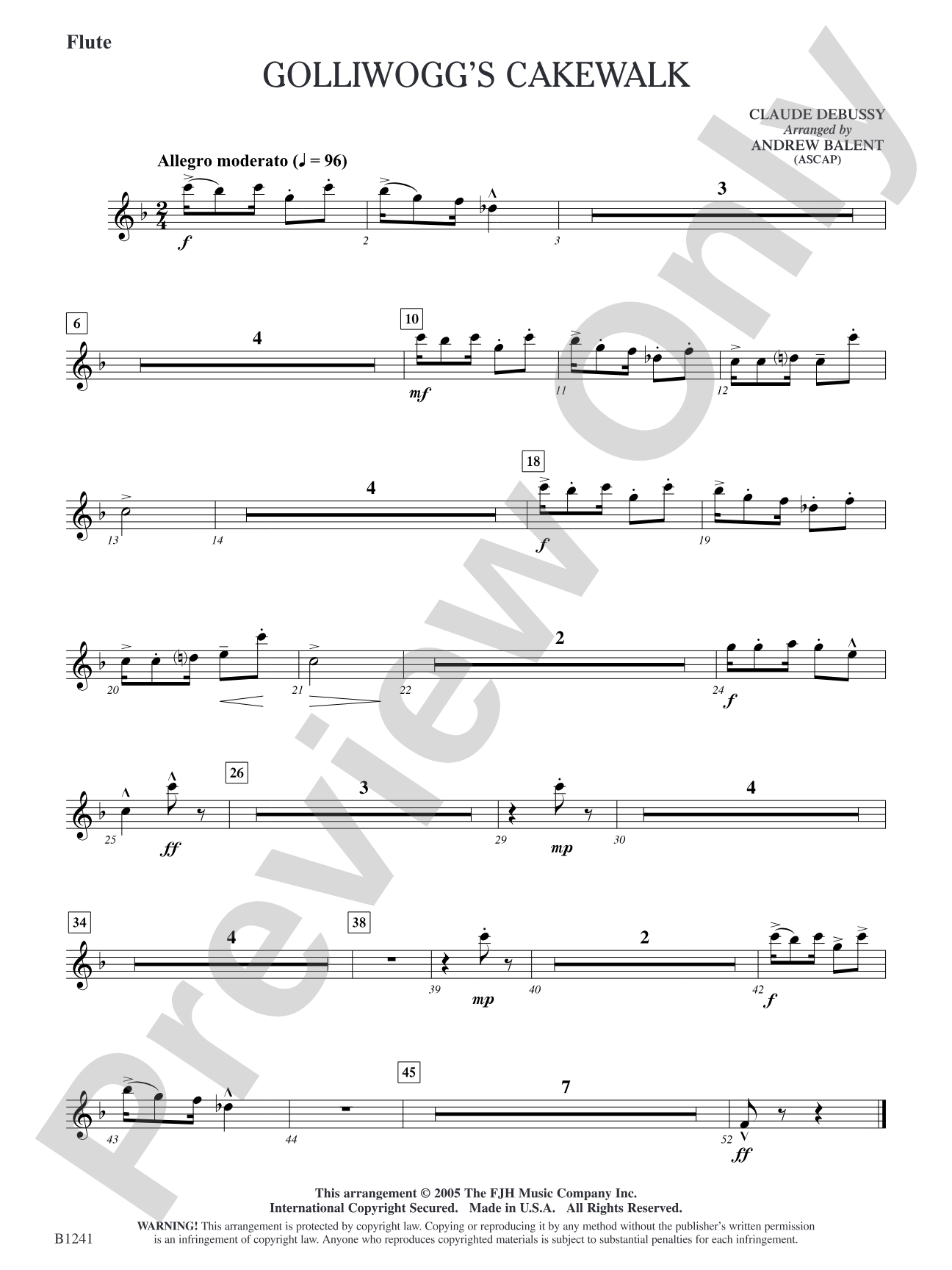 Golliwogg's Cakewalk: Flute