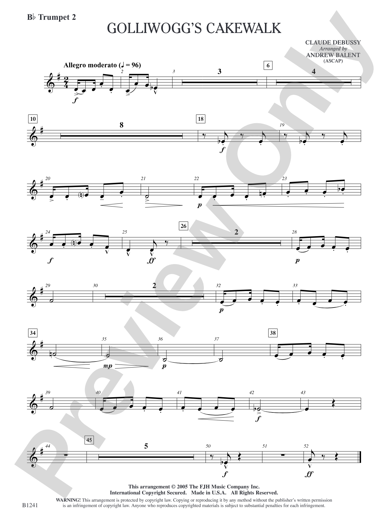 Golliwogg's Cakewalk: B-flat Trumpet 2