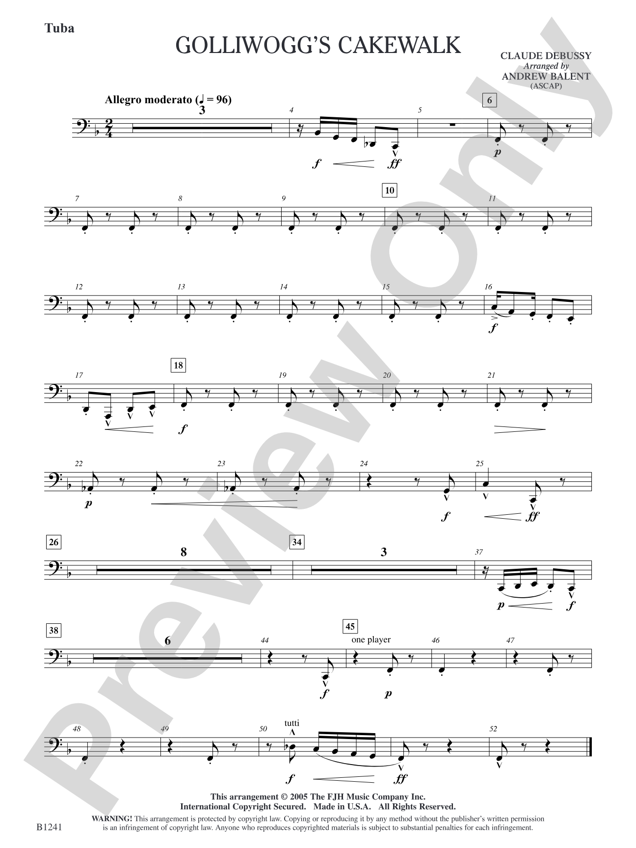 Golliwogg's Cakewalk: Tuba