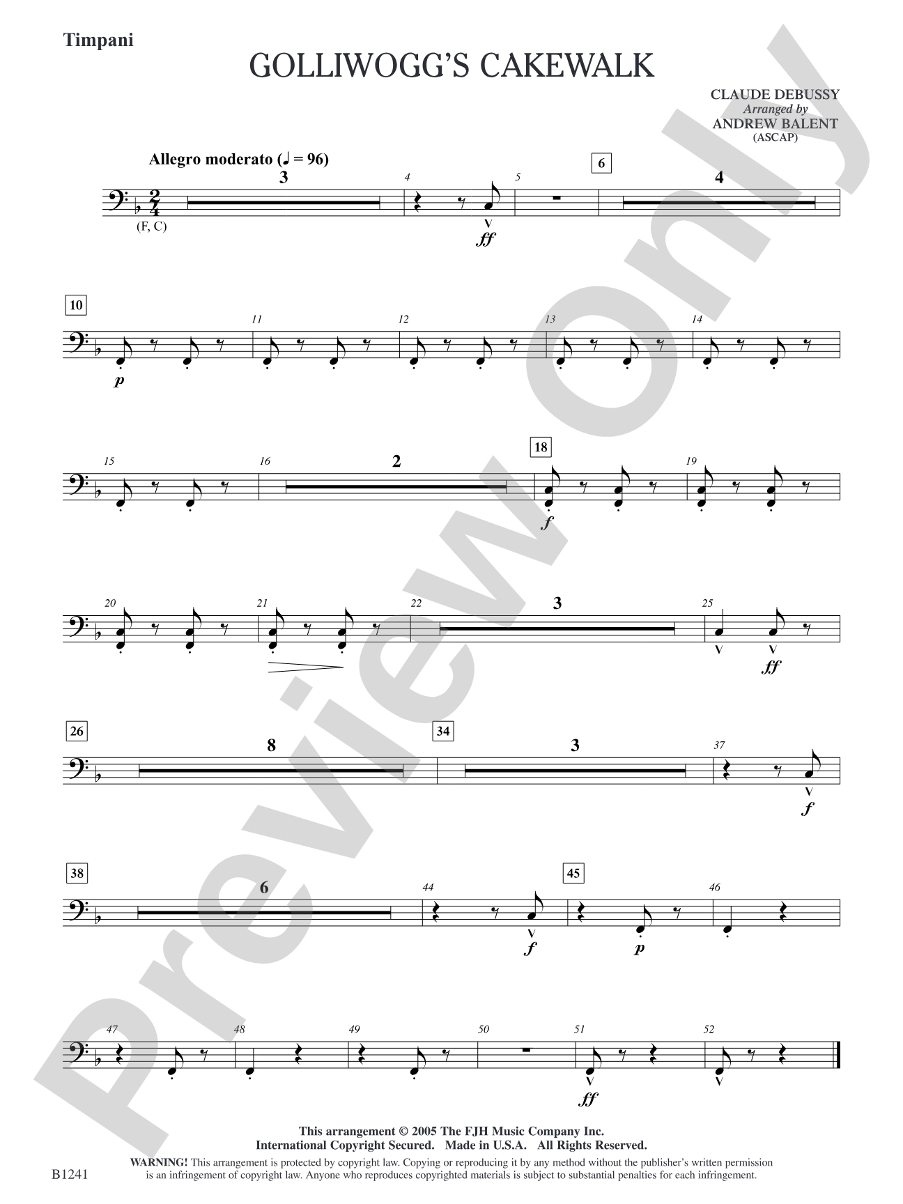 Golliwogg's Cakewalk: Timpani
