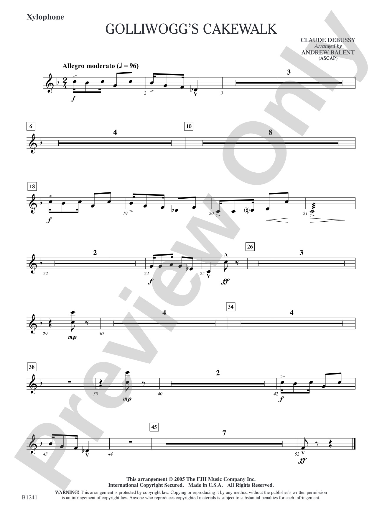 Golliwogg's Cakewalk: Xylophone