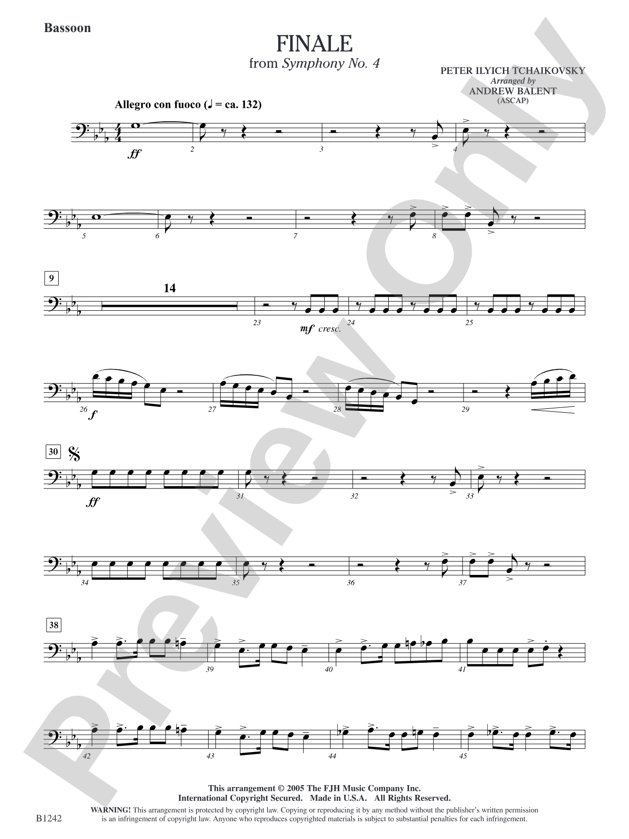 Finale from Symphony No. 4: Bassoon