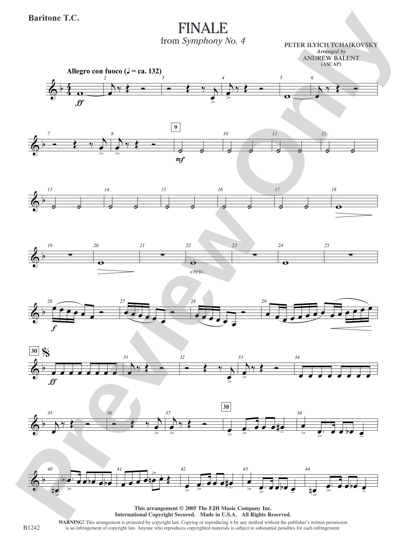 Finale from Symphony No. 4: Baritone T.C.
