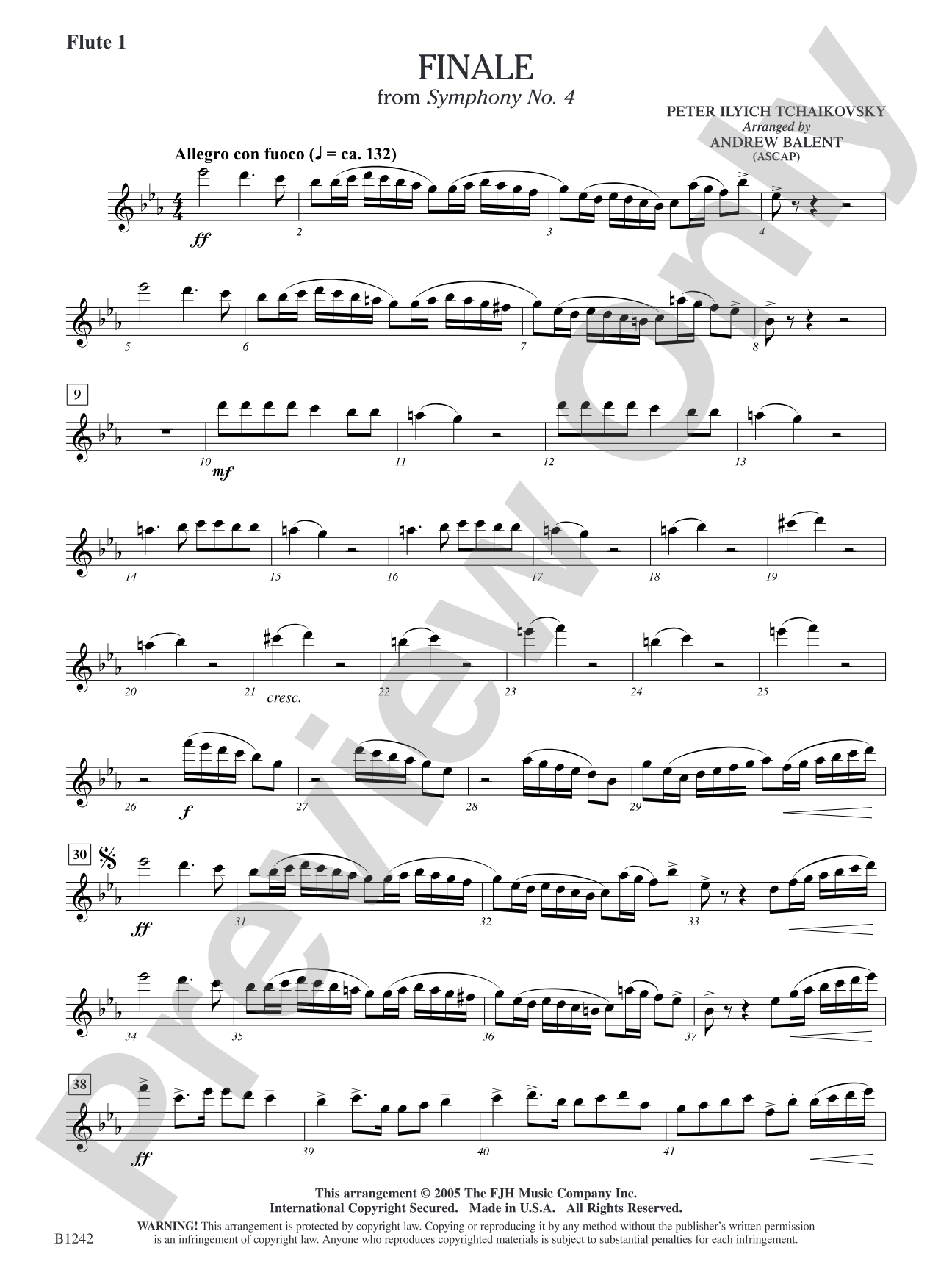 Finale from Symphony No. 4: Flute 1