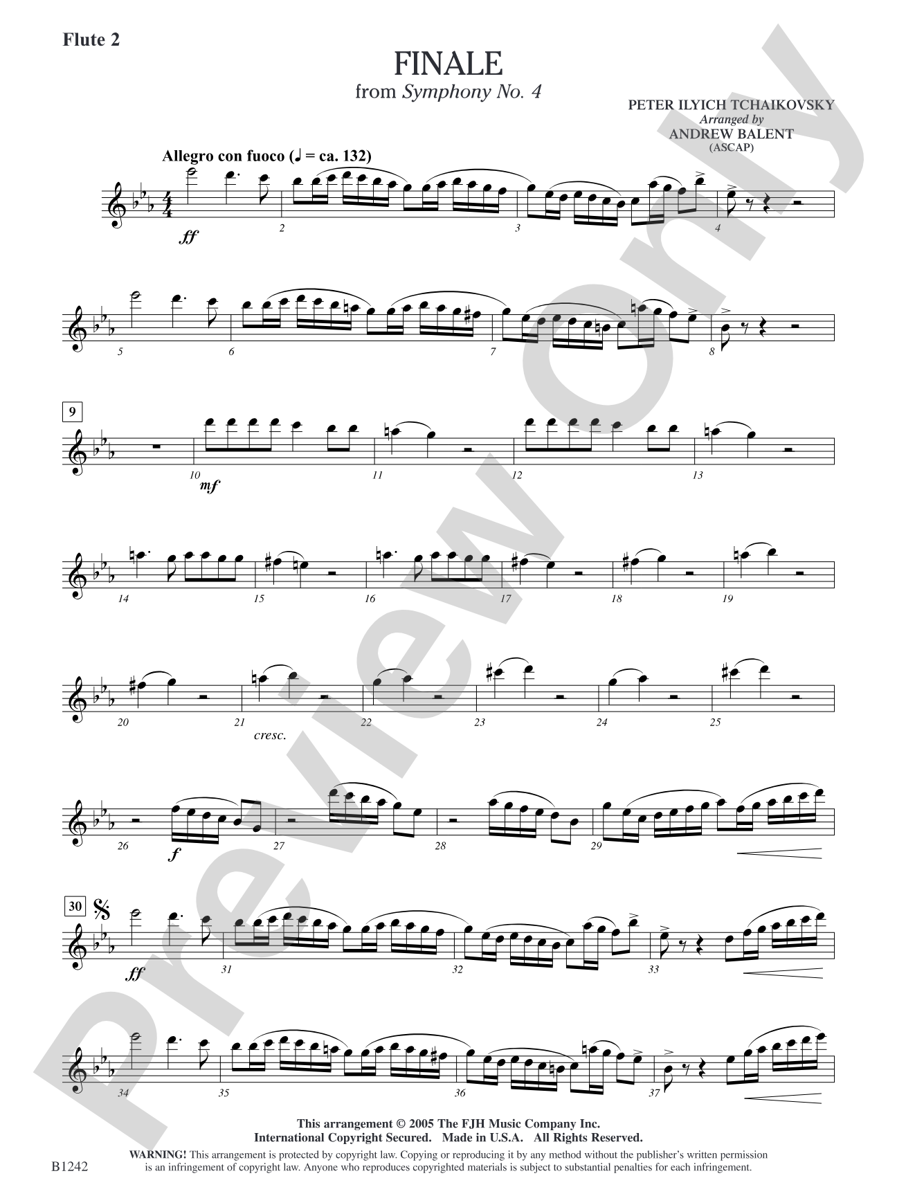 Finale from Symphony No. 4: Flute 2