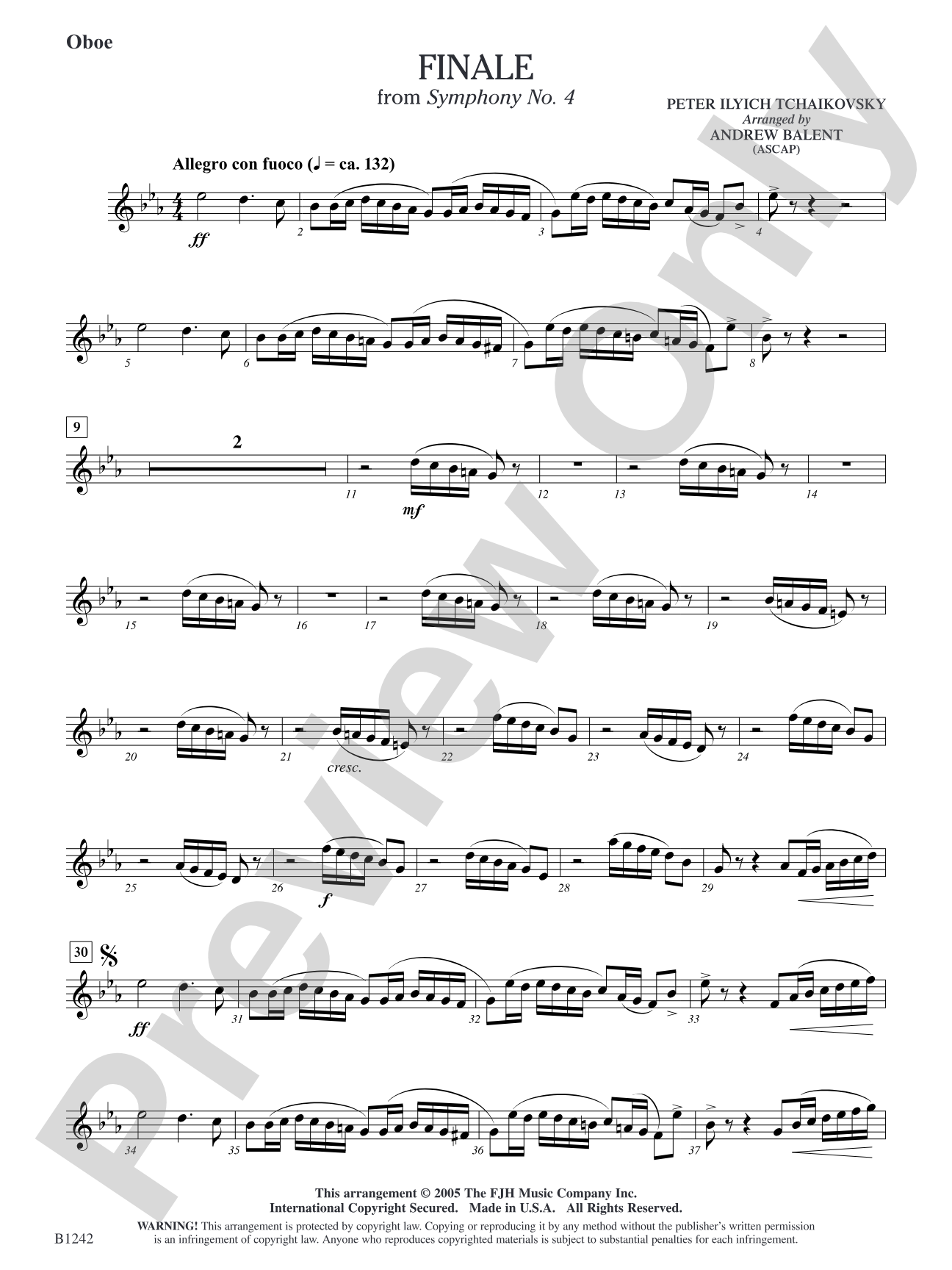 Finale from Symphony No. 4: Oboe