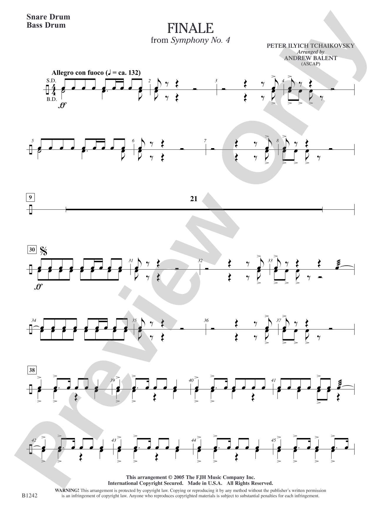 Finale from Symphony No. 4: Snare Drum/Bass Drum