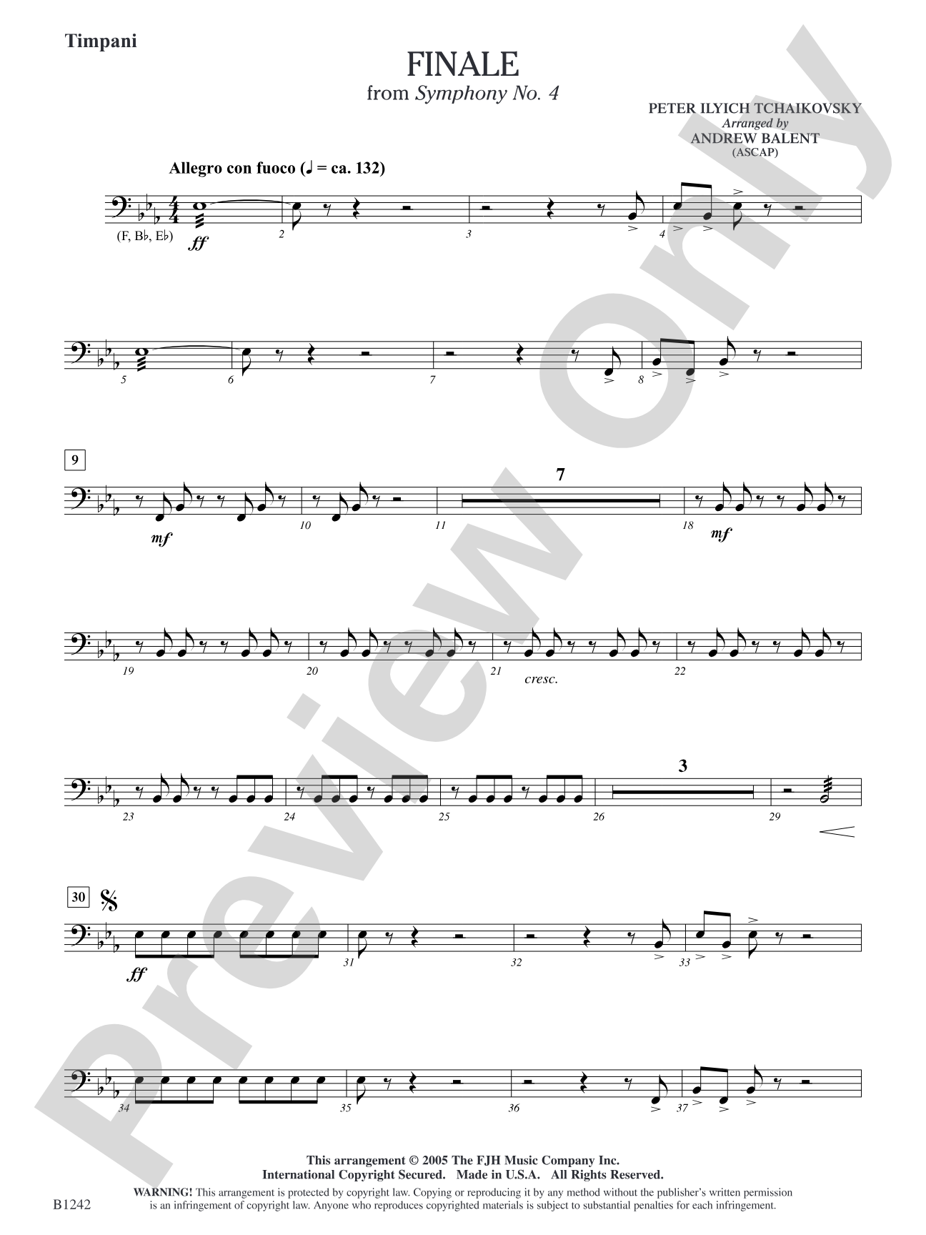 Finale from Symphony No. 4: Timpani