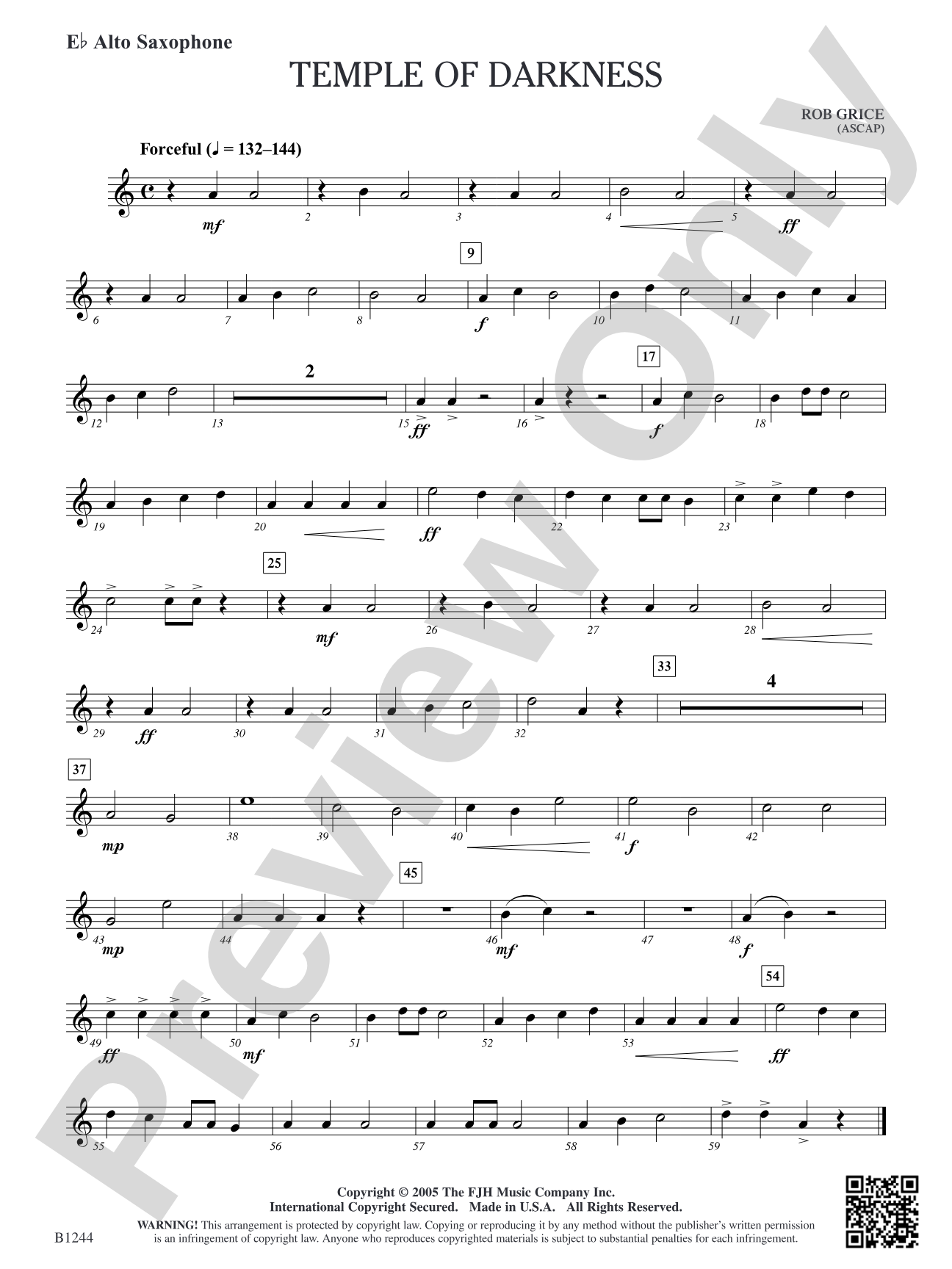 Temple of Darkness: E-flat Alto Saxophone