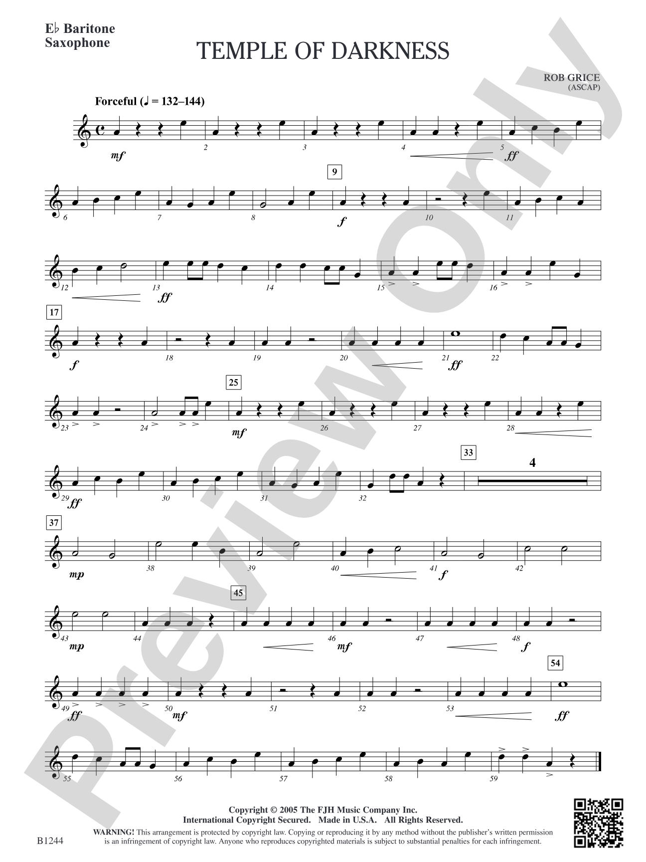 Temple of Darkness: E-flat Baritone Saxophone