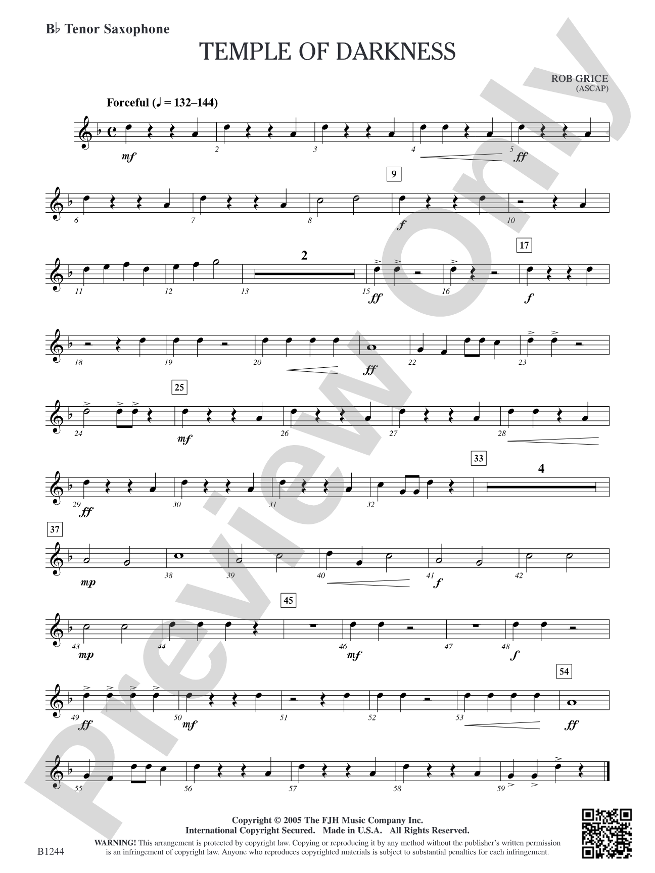 Temple of Darkness: B-flat Tenor Saxophone