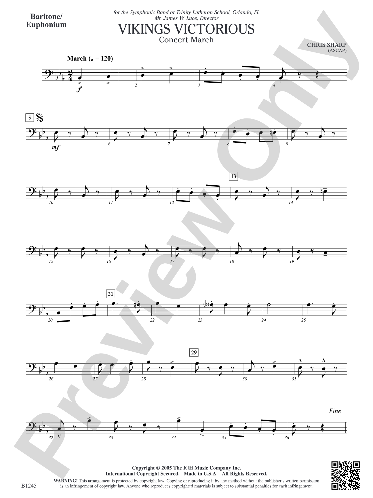 Vikings Victorious Concert March: Baritone/Euphonium