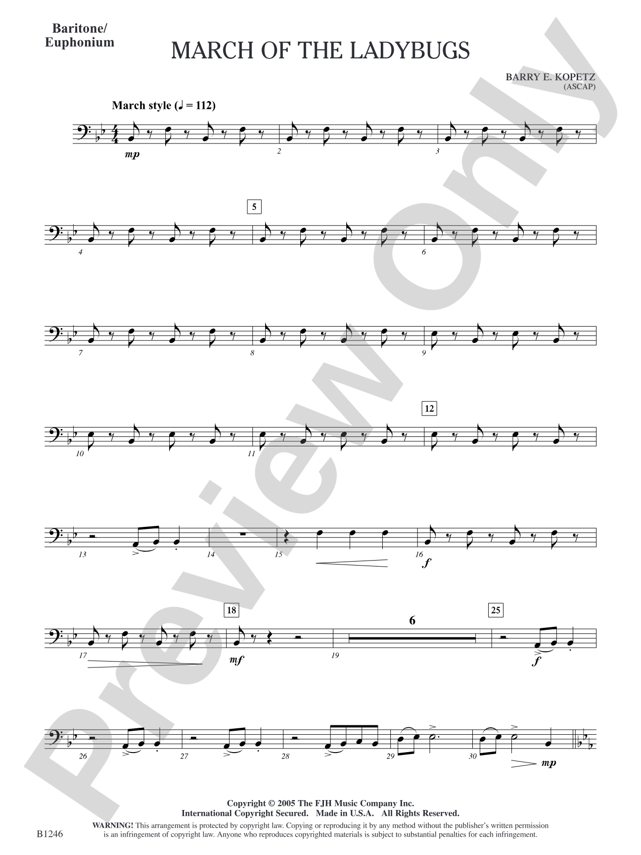 March of the Ladybugs: Baritone/Euphonium