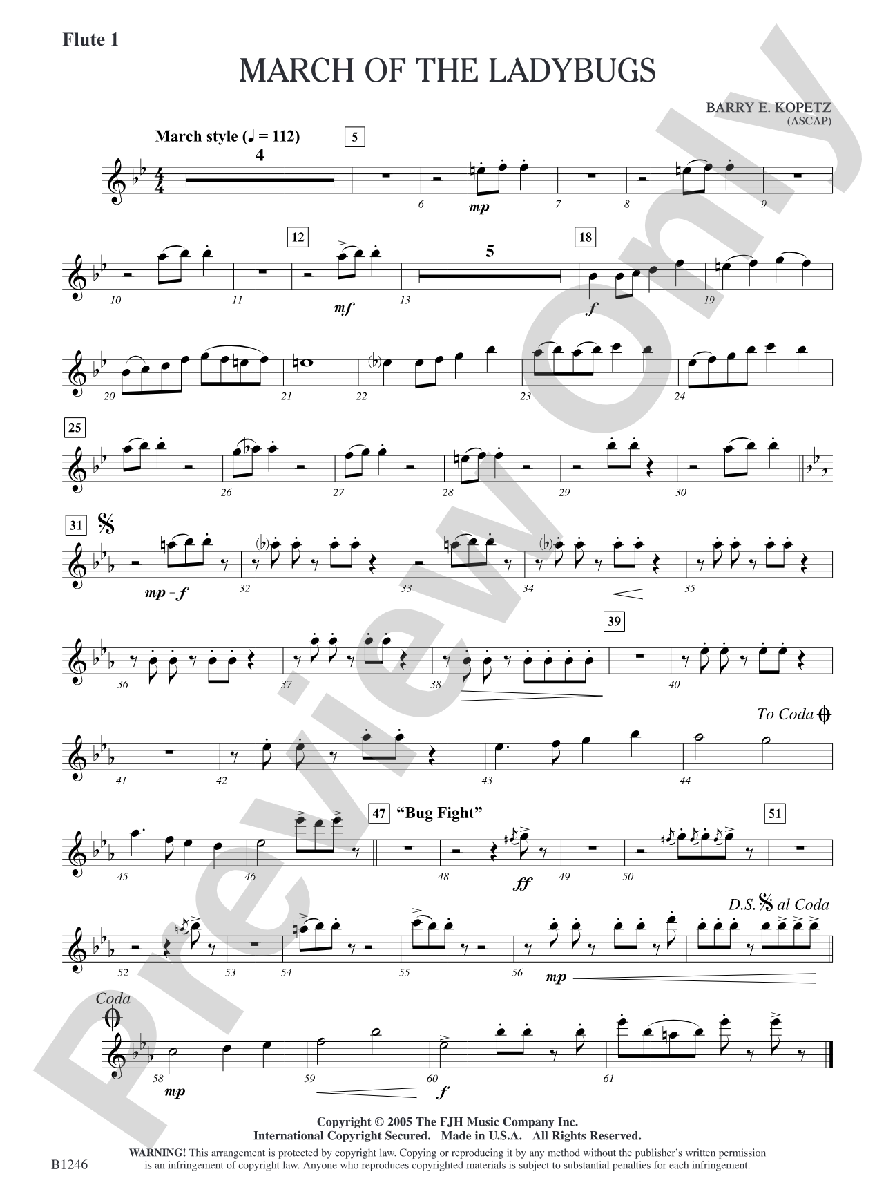 March of the Ladybugs: Flute 1